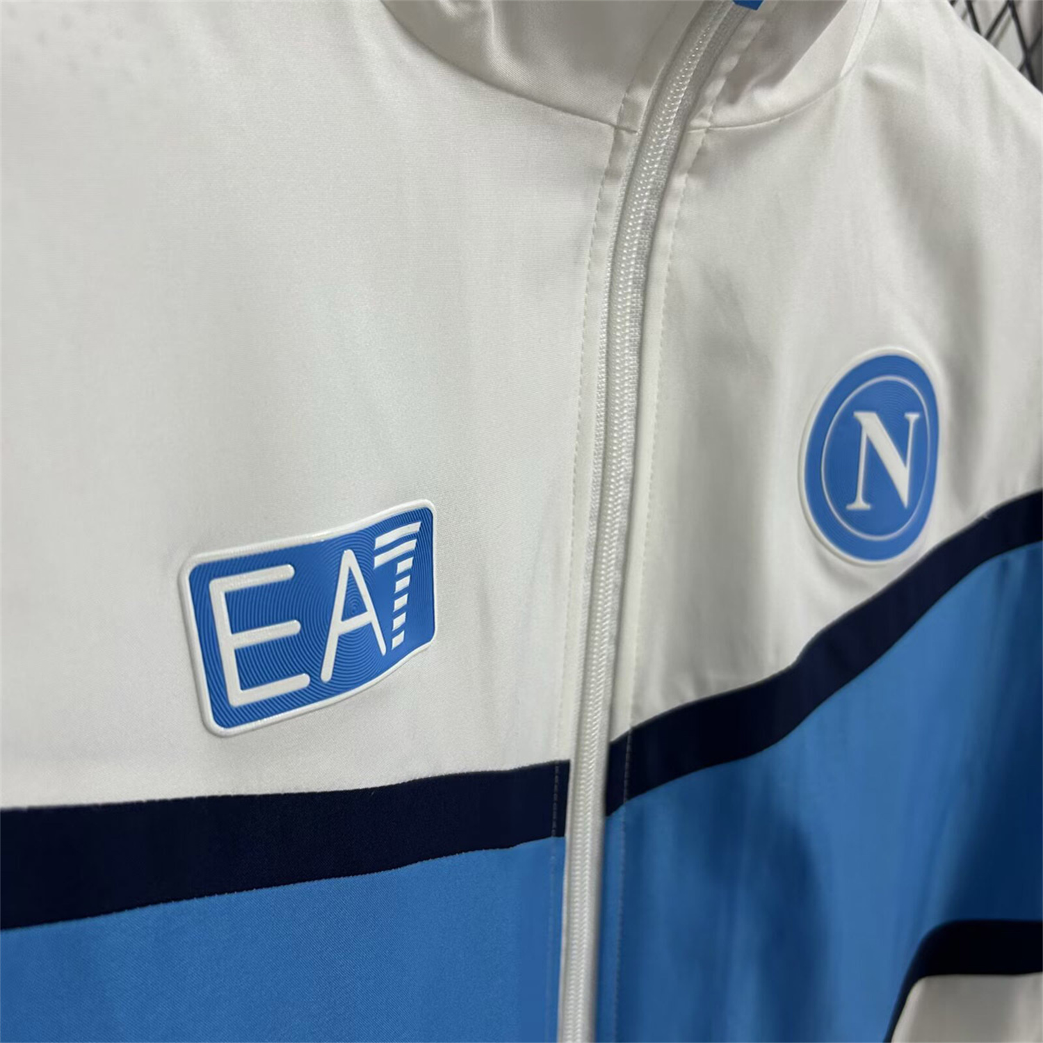 AlphaJersey-Napoli 25-26 Windbreaker Jacket - White And Blue
