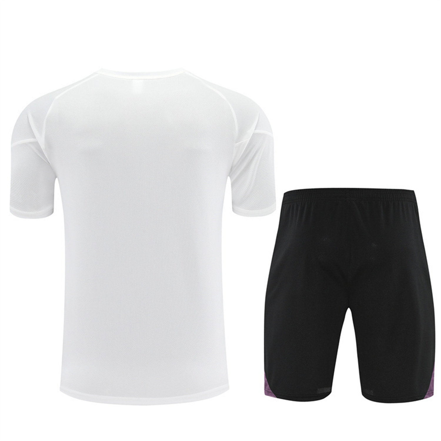 AlphaJersey-Manchester United 25-26 Kids Short-Sleeve Training Set - White Purple Top & Black Shorts