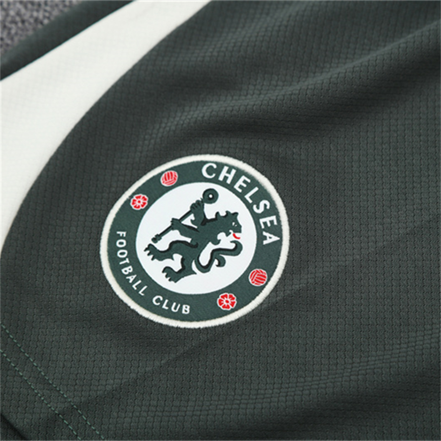 AlphaJersey-C.H.E.L.S.E.A 25-26 Kids Short-Sleeve Training Set - Light Green Top & Army Green Shorts