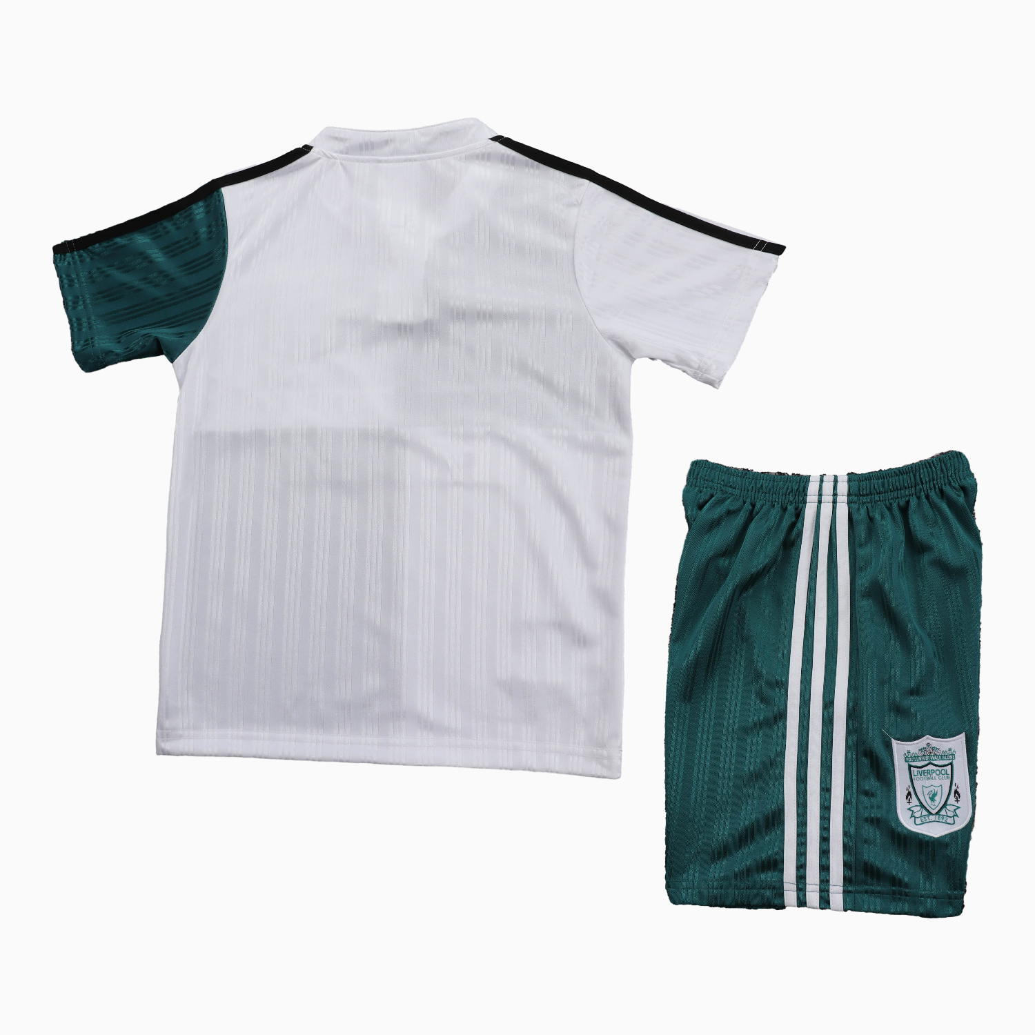 AlphaJersey-Retro Liver.pool 1995-96 Away White And Green Kids Kit