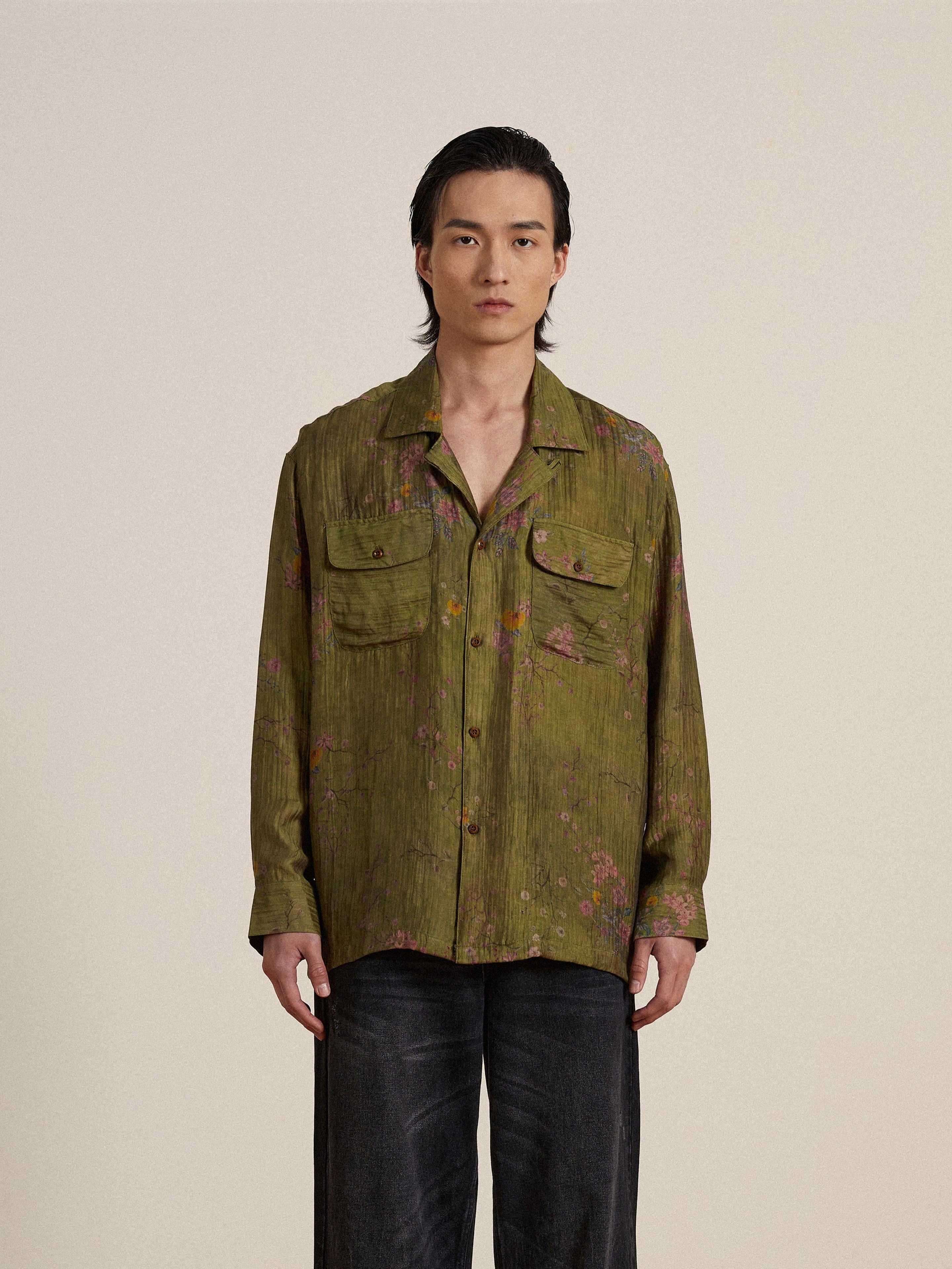 Floral Moss LS Camp Shirt | Modern Menswear by yycbvcnbmmnbm