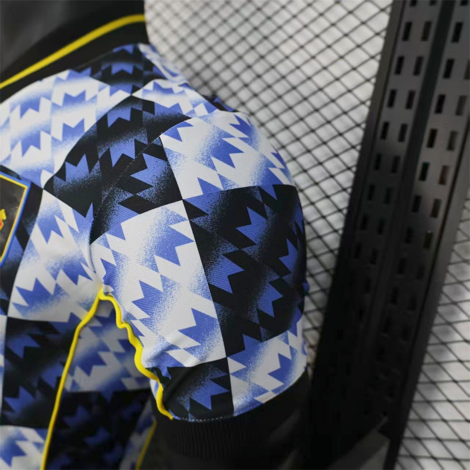 AlphaJersey-Manchester United 25-26 Blue And Black Checkerboard Special Jersey - Player Version