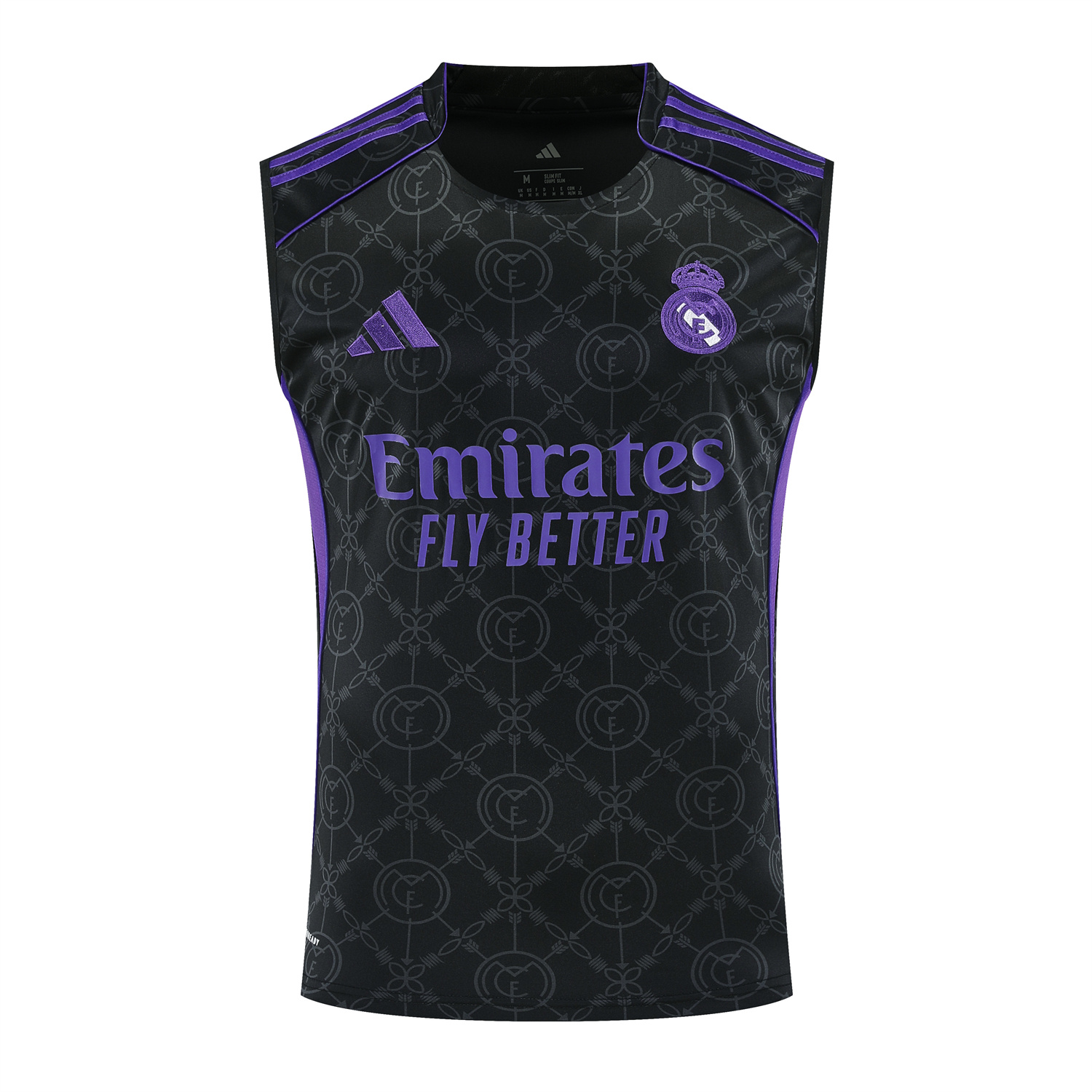 AlphaJersey-Real Madrid 25-26 Vest Training Set - Blue Edge Black Vest & Black Shorts