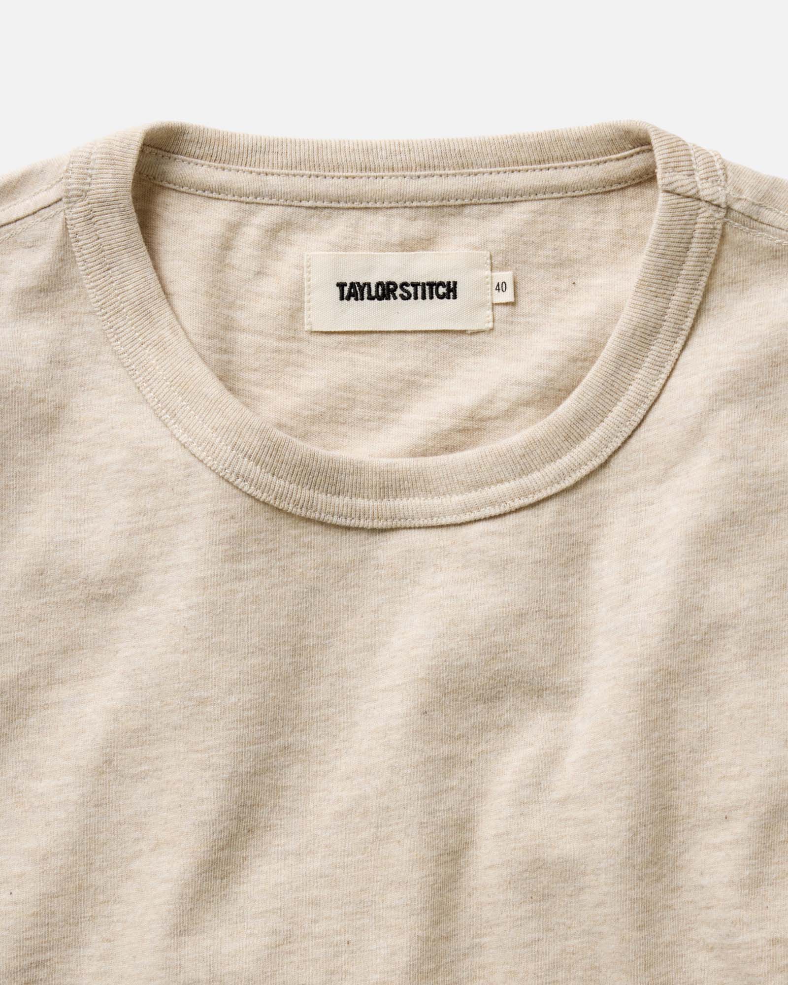The Organic Cotton Long Sleeve Tee in Heather Oat | Modern Menswear by yycbvcnbmmnbm