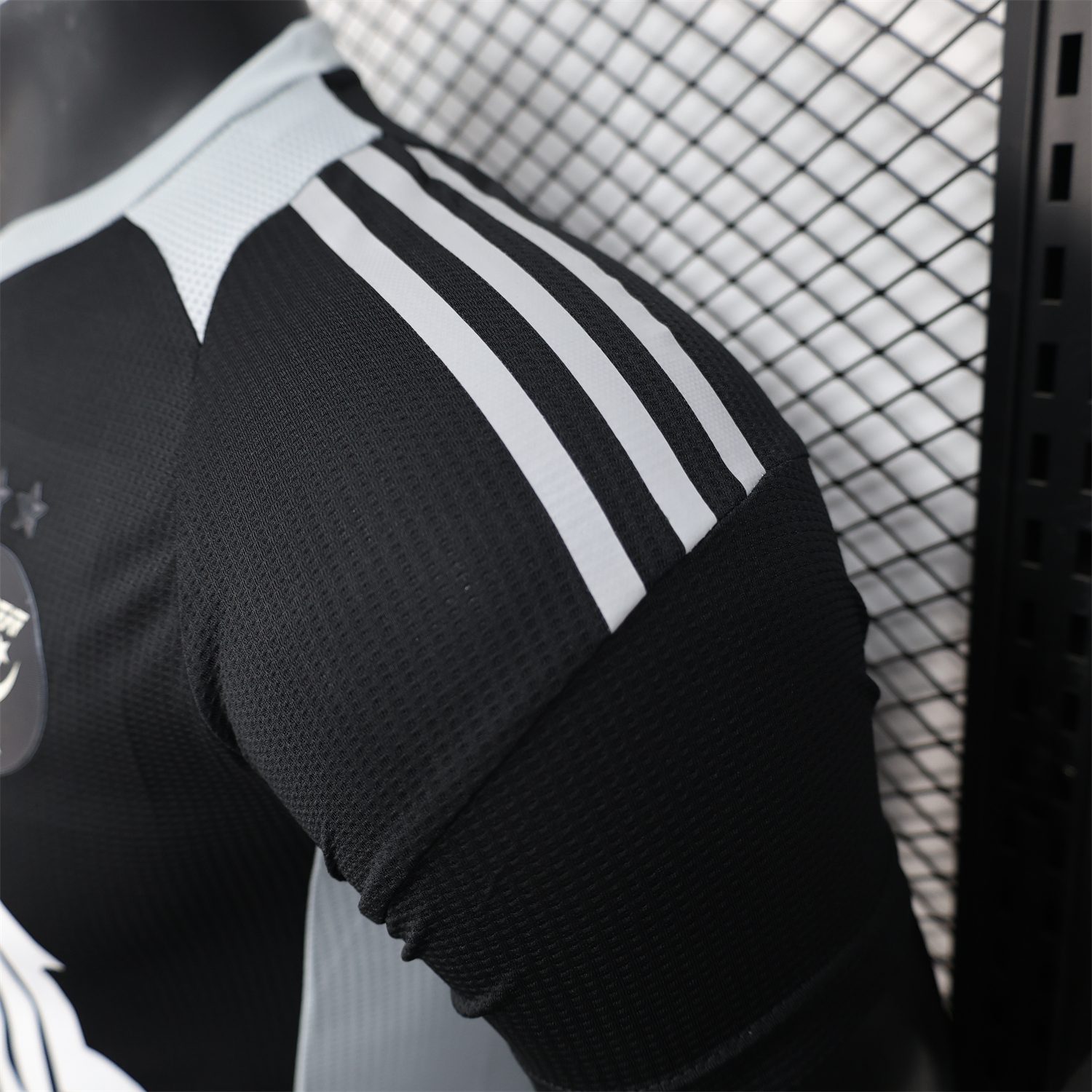 AlphaJersey-Algeria 25-26 Pure Black with White Chest Text Jersey - Player Version