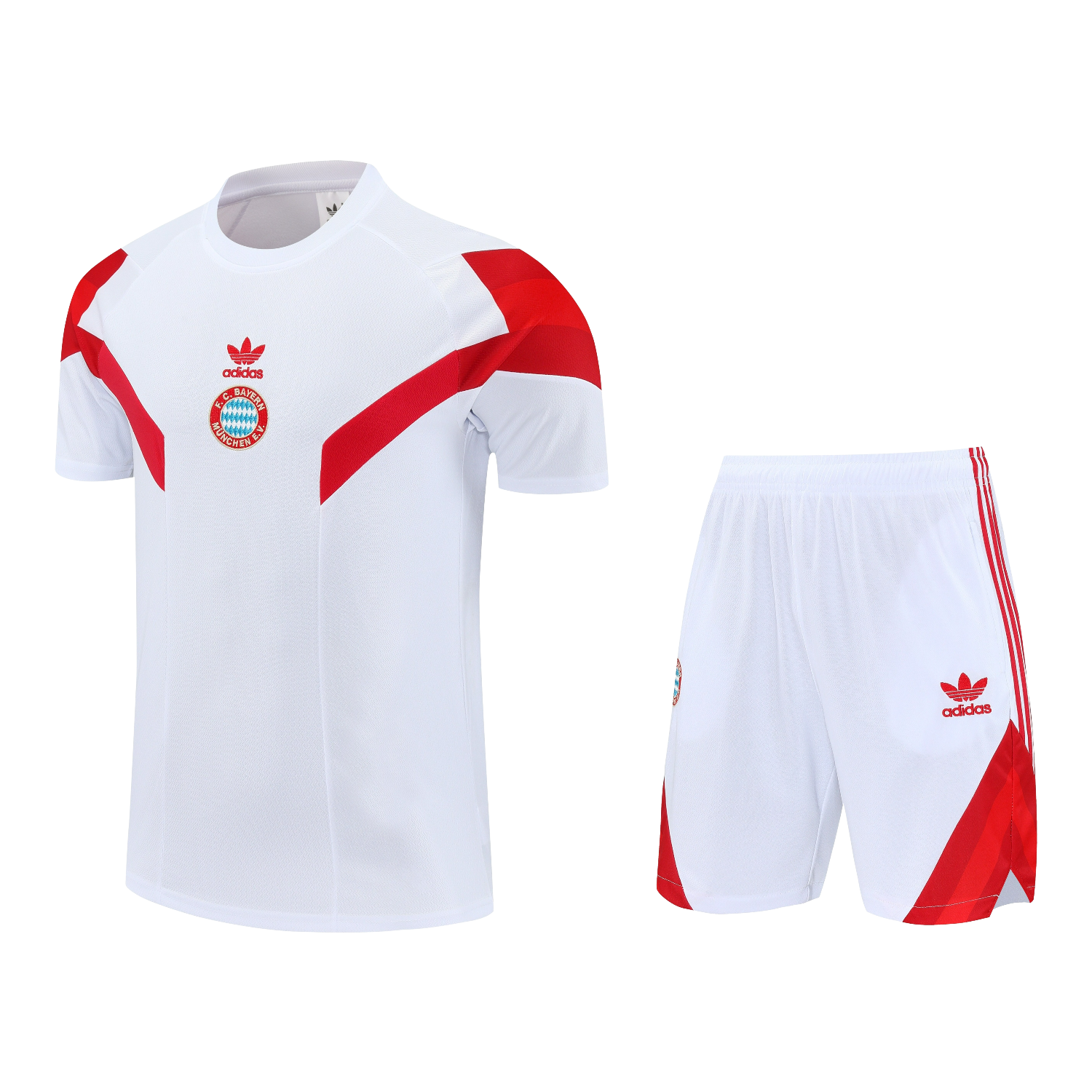 AlphaJersey-Bayern Munich 25-26 Short-Sleeve Training Set - White Top & white Shorts