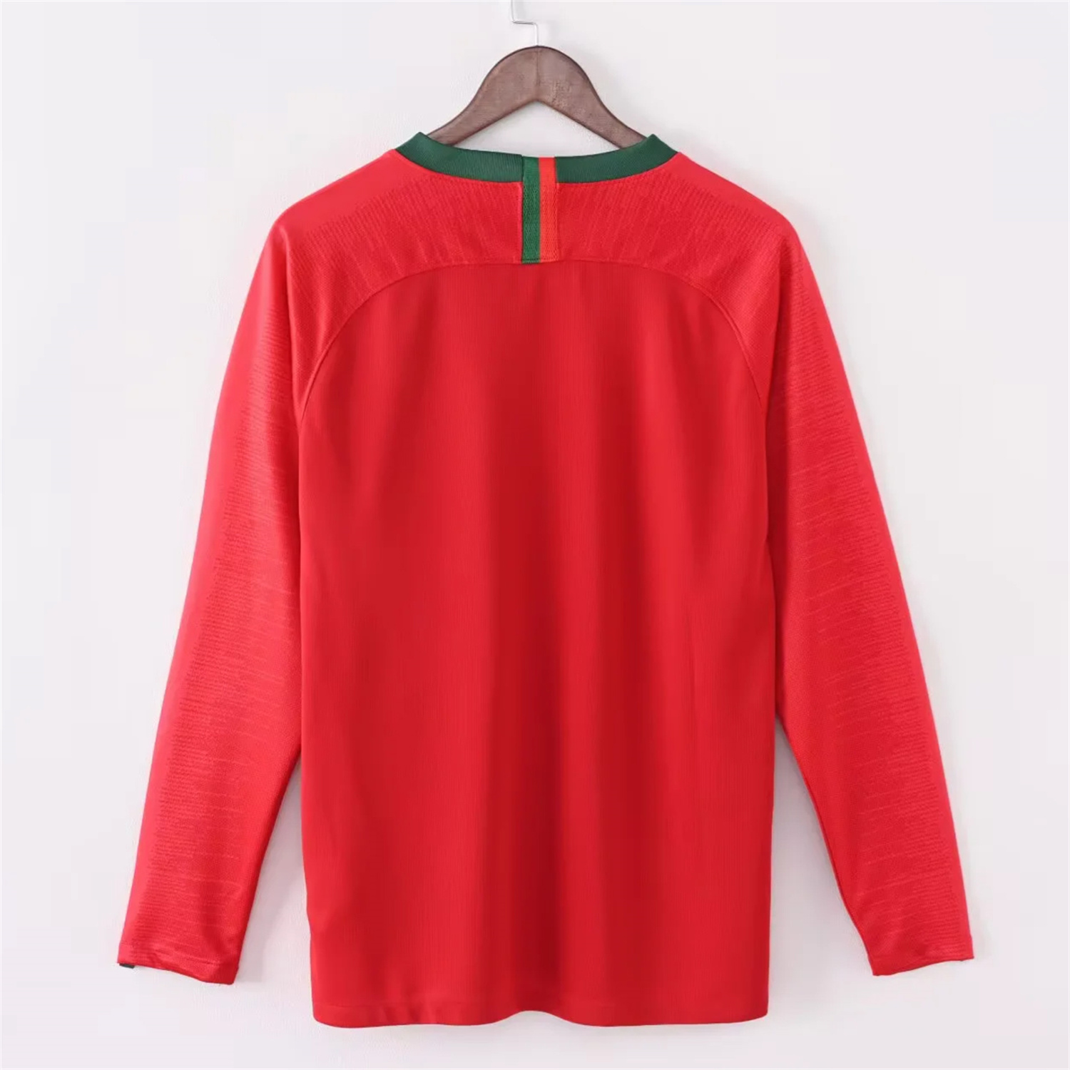 AlphaJersey-Retro Portugal 2018 Home Long Sleeves Jersey