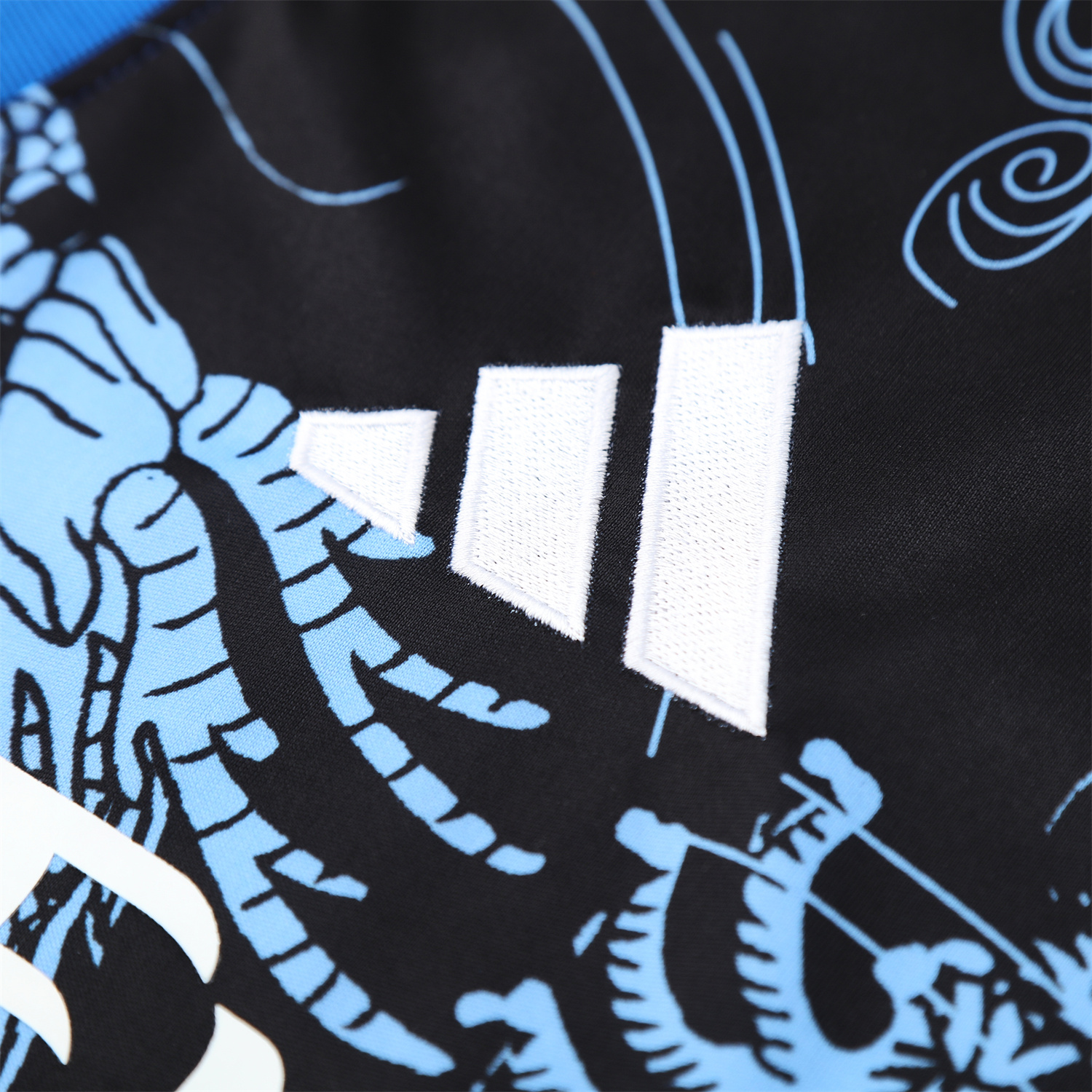 AlphaJersey-Real Madrid 25-26 Vest Training Set - Blue Black Dragon Vest & Black-White Shorts