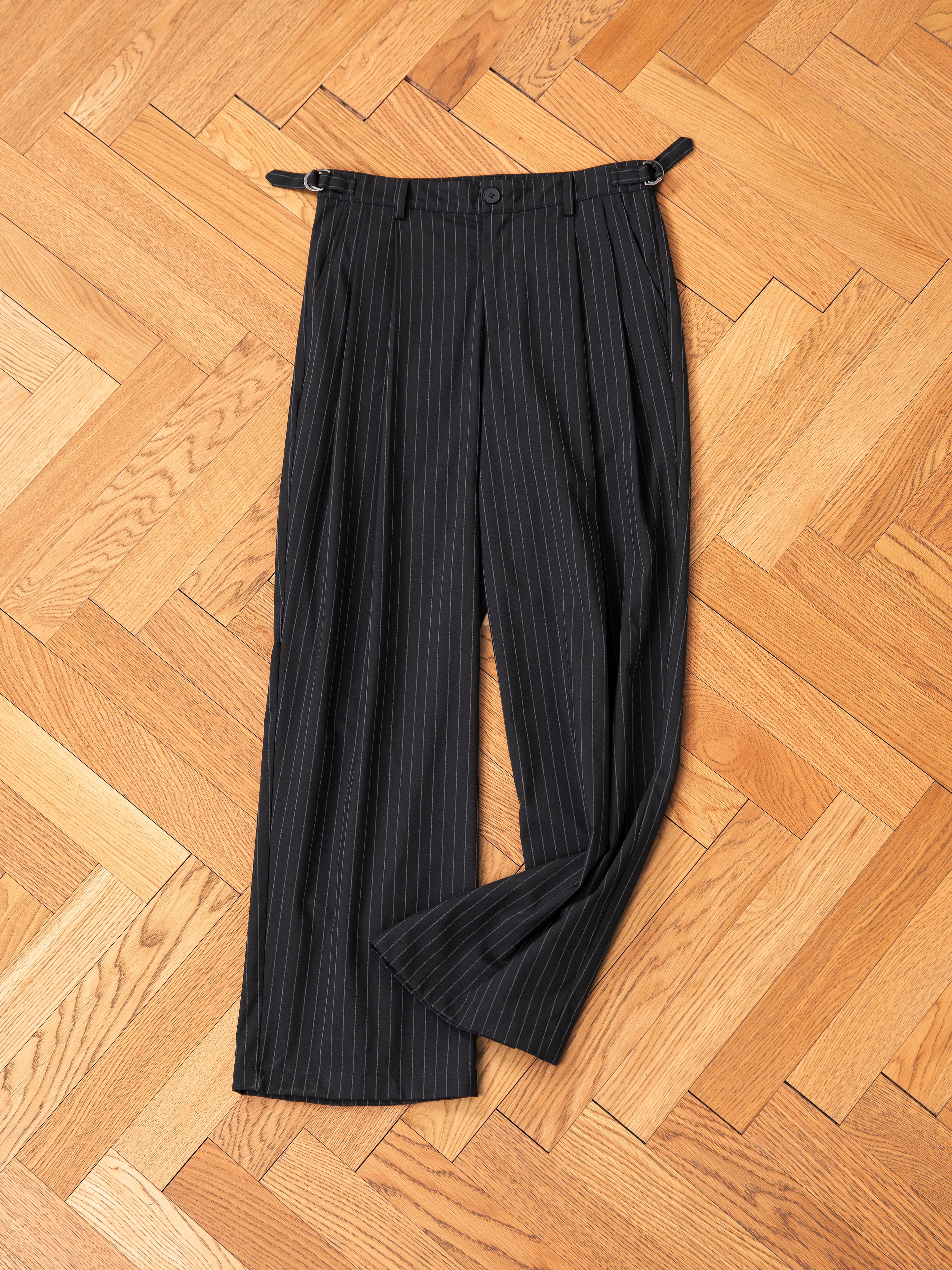 Pinstripe Pleated Trousers | Modern Menswear by yycbvcnbmmnbm