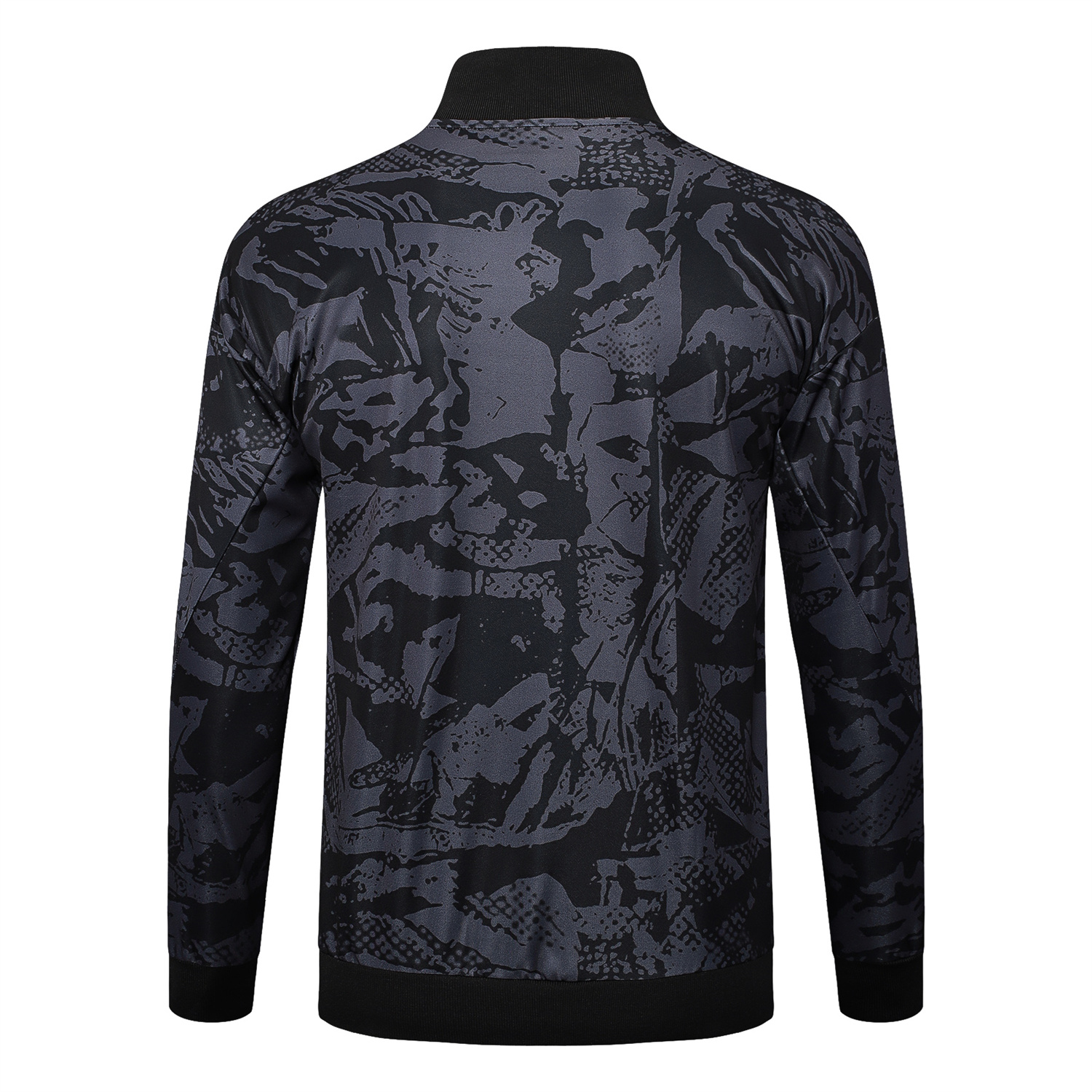 AlphaJersey-Corinthians 25-26 Jacket Training Tracksuit - Black and Gray Pattern Jackets & Black Pants