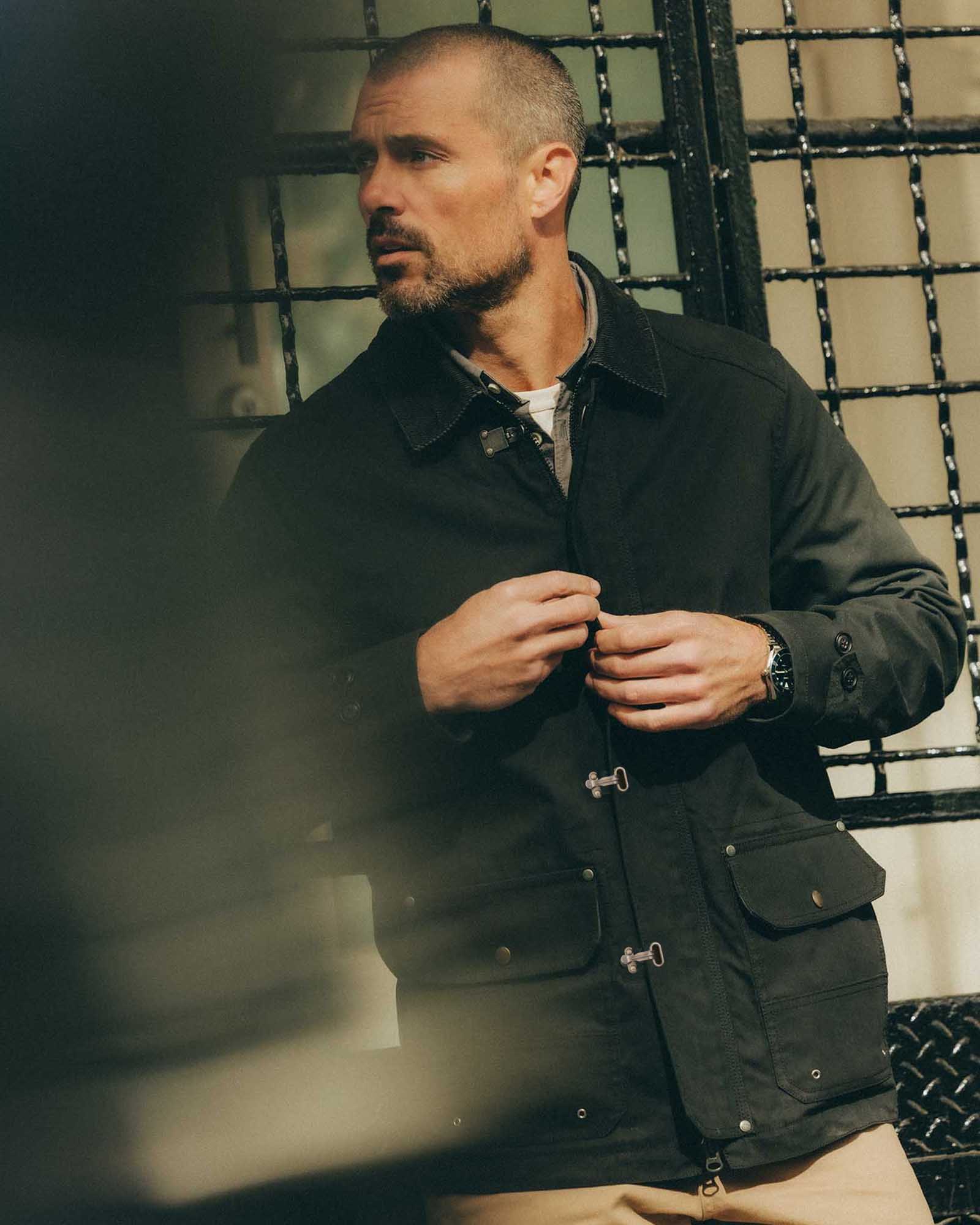The Cinder Jacket in Coal Dry Wax | Modern Menswear by yycbvcnbmmnbm