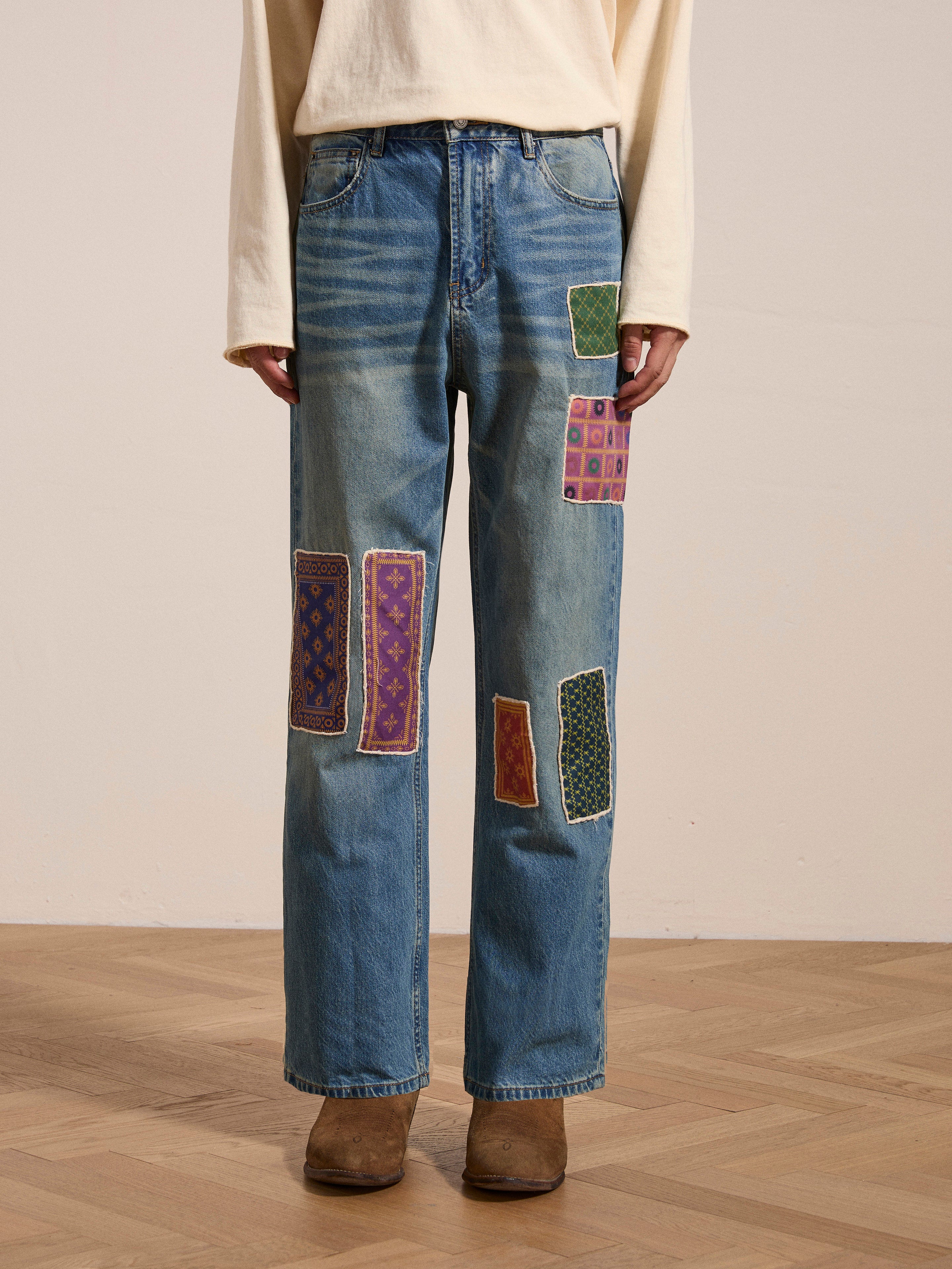 Kantha Patchwork Jeans | Modern Menswear by yycbvcnbmmnbm