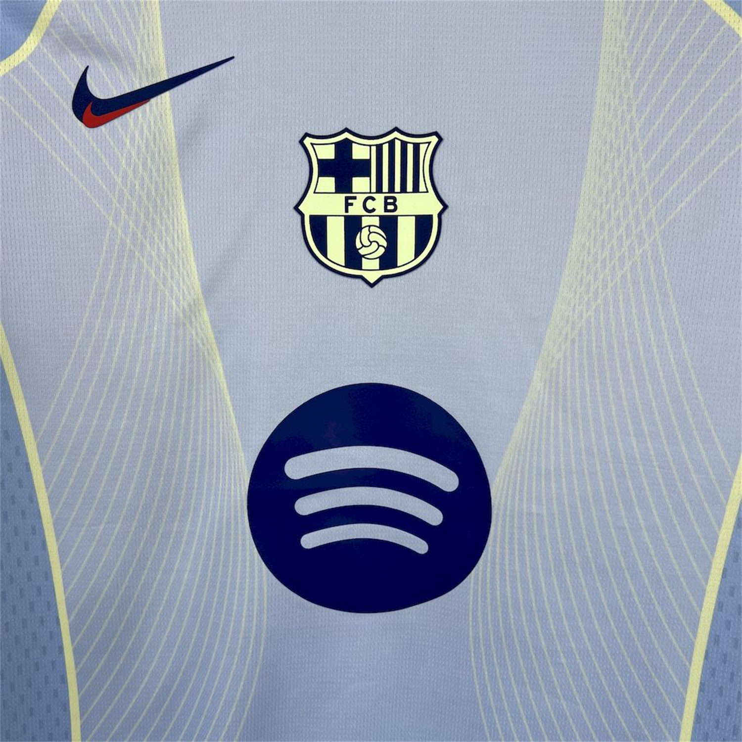AlphaJersey-Barcelona 25-26 T90 Yellow Lines Light Blue Special Jersey - Fans Version