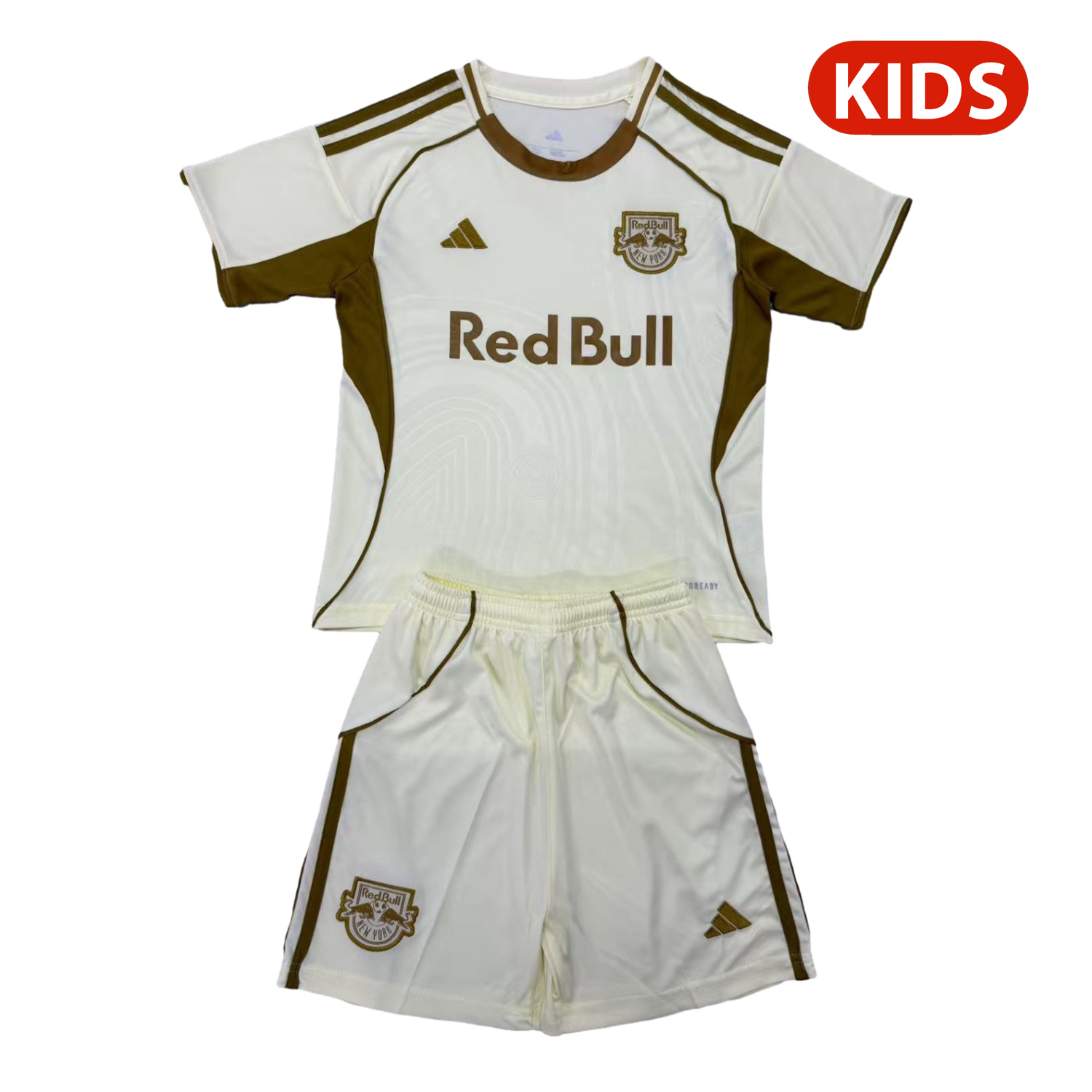 AlphaJersey-New York Red Bulls 25-26 Light Yellow Pre-Match Training Kids Kit