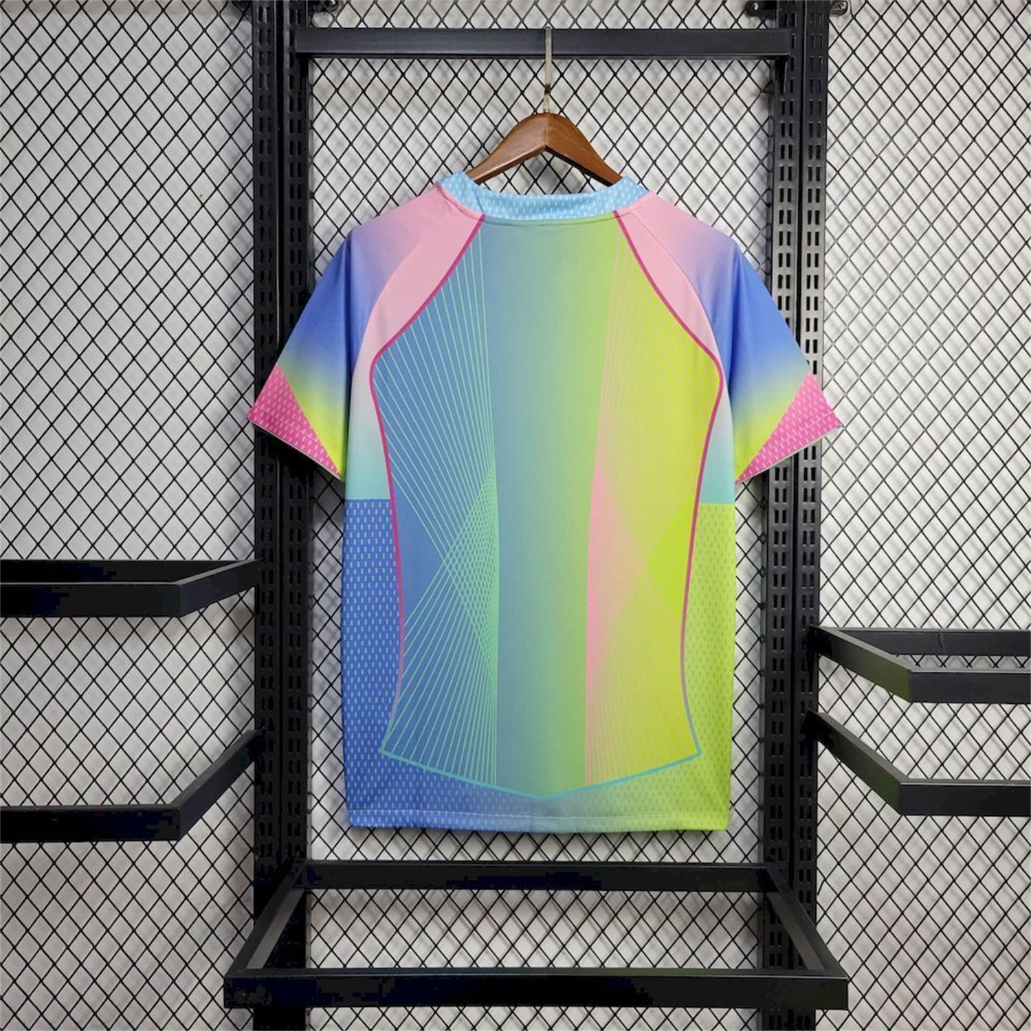 AlphaJersey-Barcelona 25-26 T90 Pink Lines Green And Blue Gradient Special Jersey - Fans Version