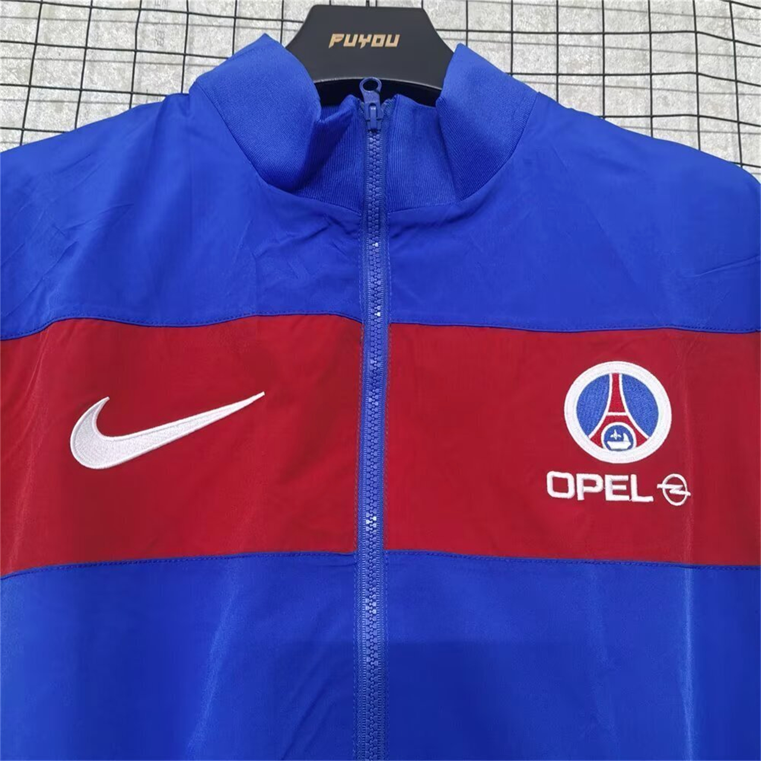 AlphaJersey-Retro Paris Saint-Germain PSG 1996-97 Red Blue Windbreaker Jacket