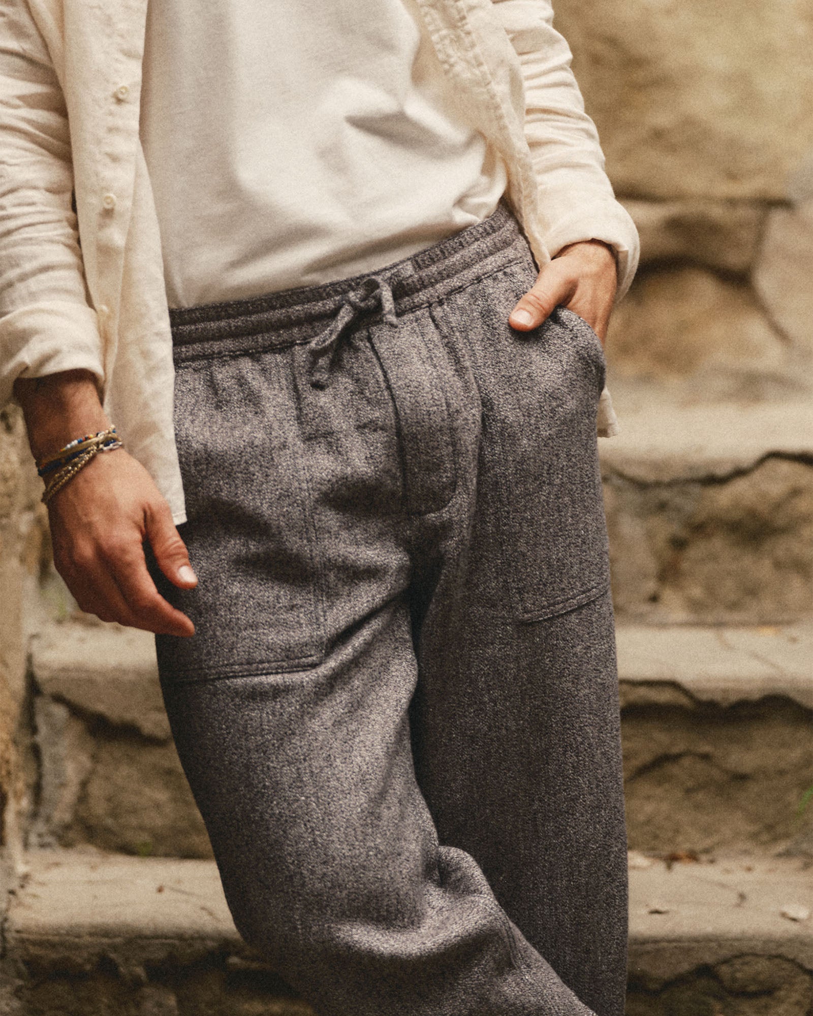 The Breakwater Pant in Grey Marl Hemp | Modern Menswear by yycbvcnbmmnbm