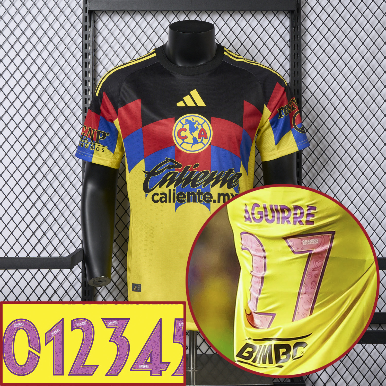 AlphaJersey-【Pink Font】Club América 25-26 Home Yellow Jersey - Player Version