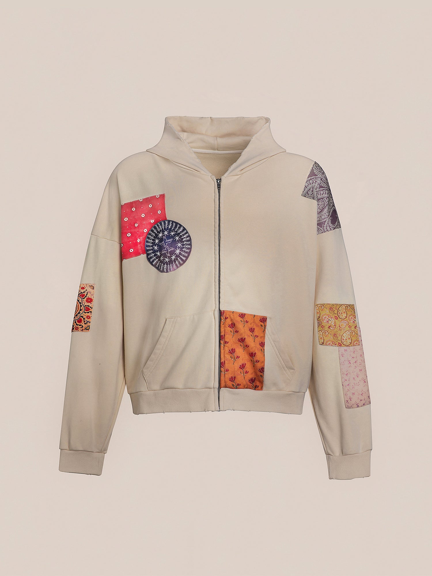 Tapestry Patchwork Zip Up Hoodie | Modern Menswear by yycbvcnbmmnbm