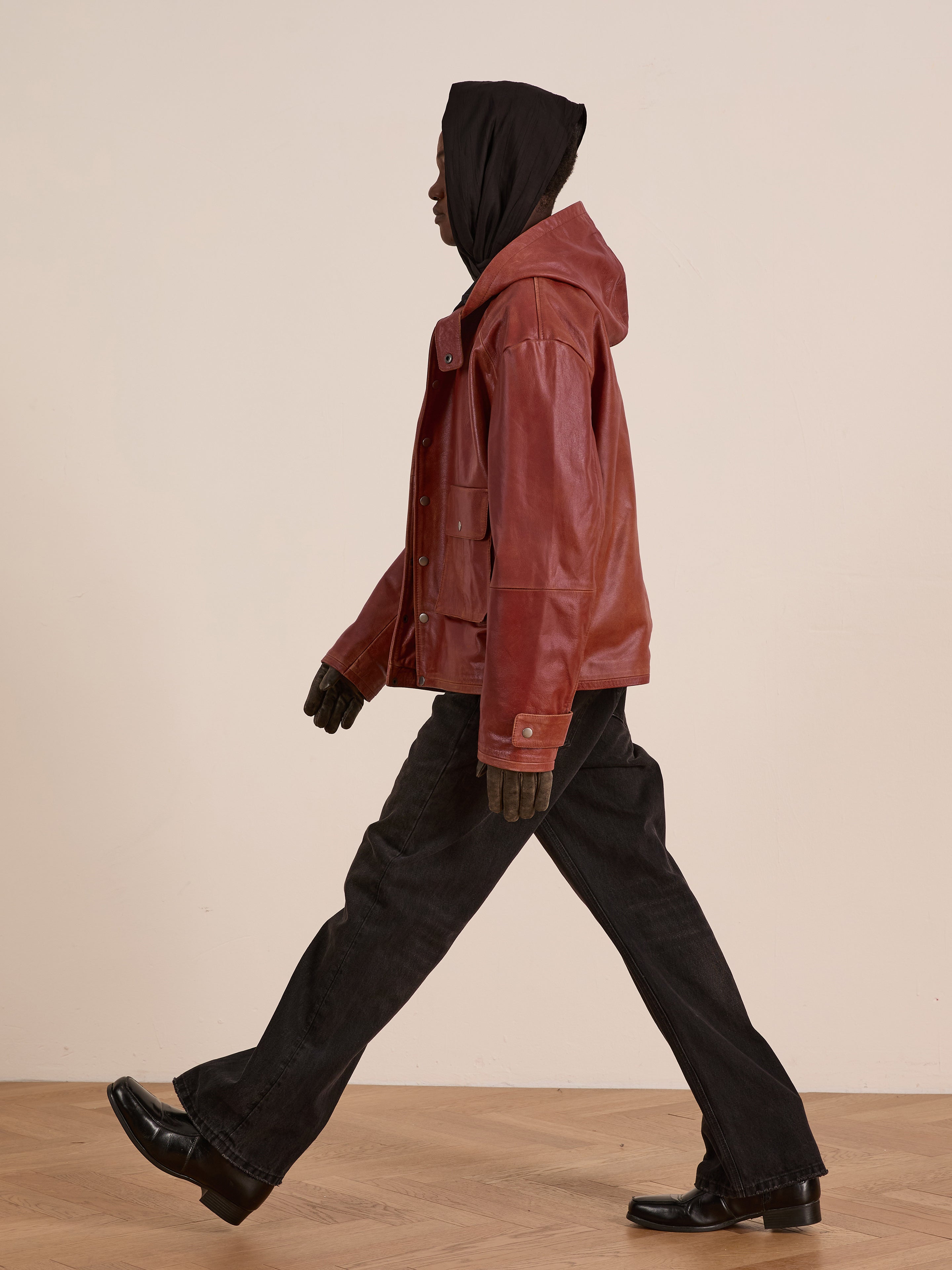 Distressed Leather Pocket Hoodie | Modern Menswear by yycbvcnbmmnbm