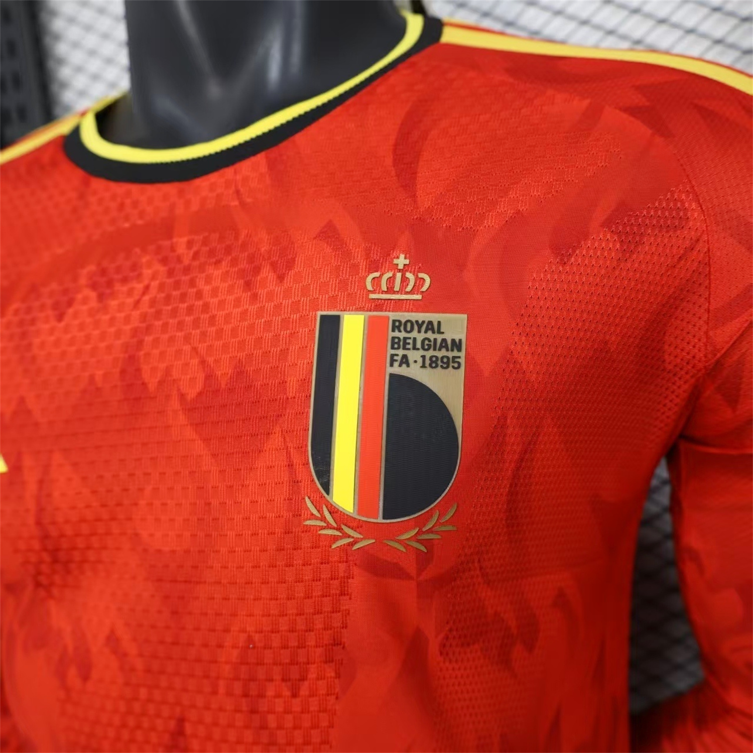 AlphaJersey-Belgium 2026 Home Long Sleeves Jersey - Player Version