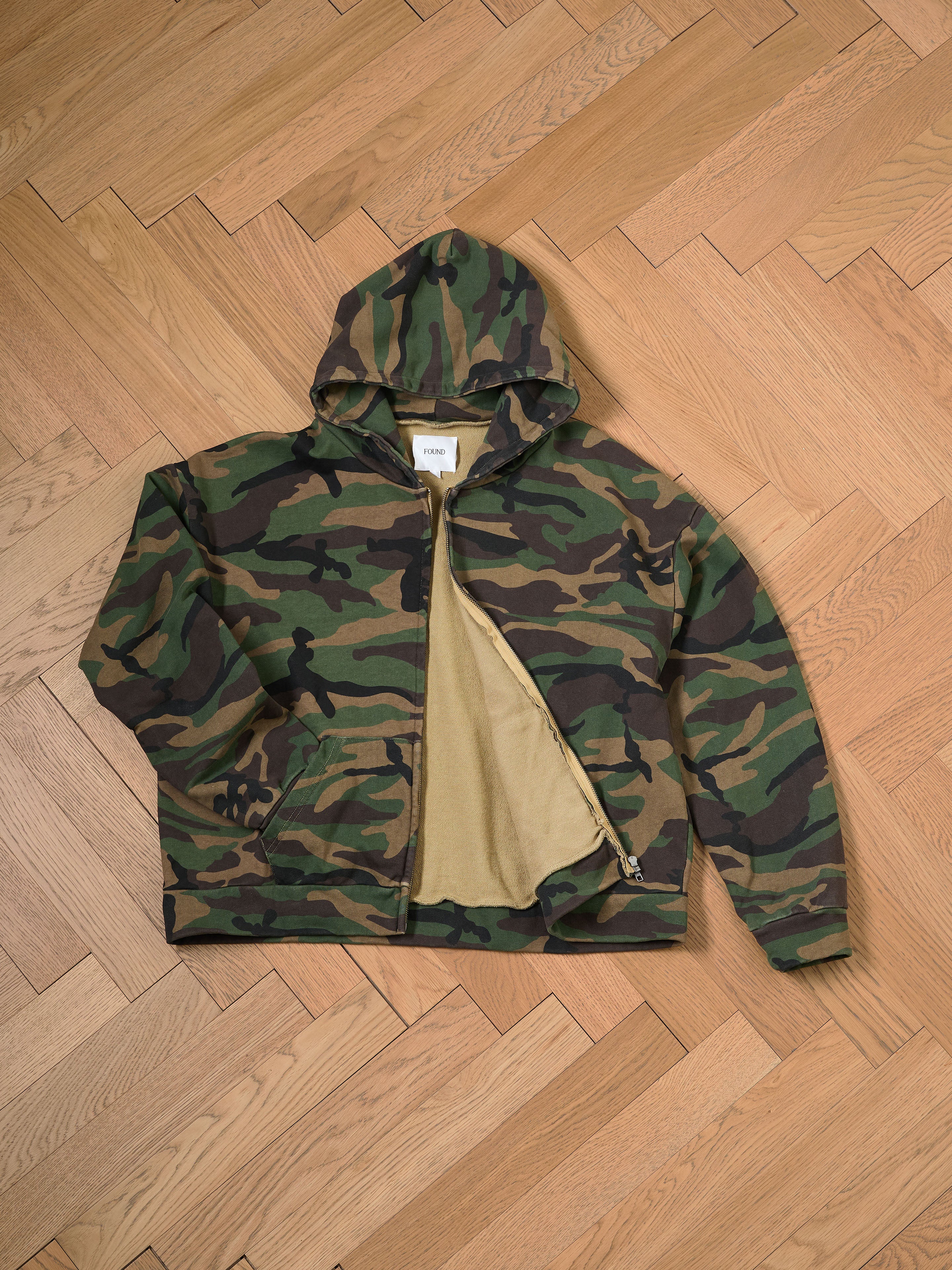 Washed Camouflage Zip Hoodie | Modern Menswear by yycbvcnbmmnbm