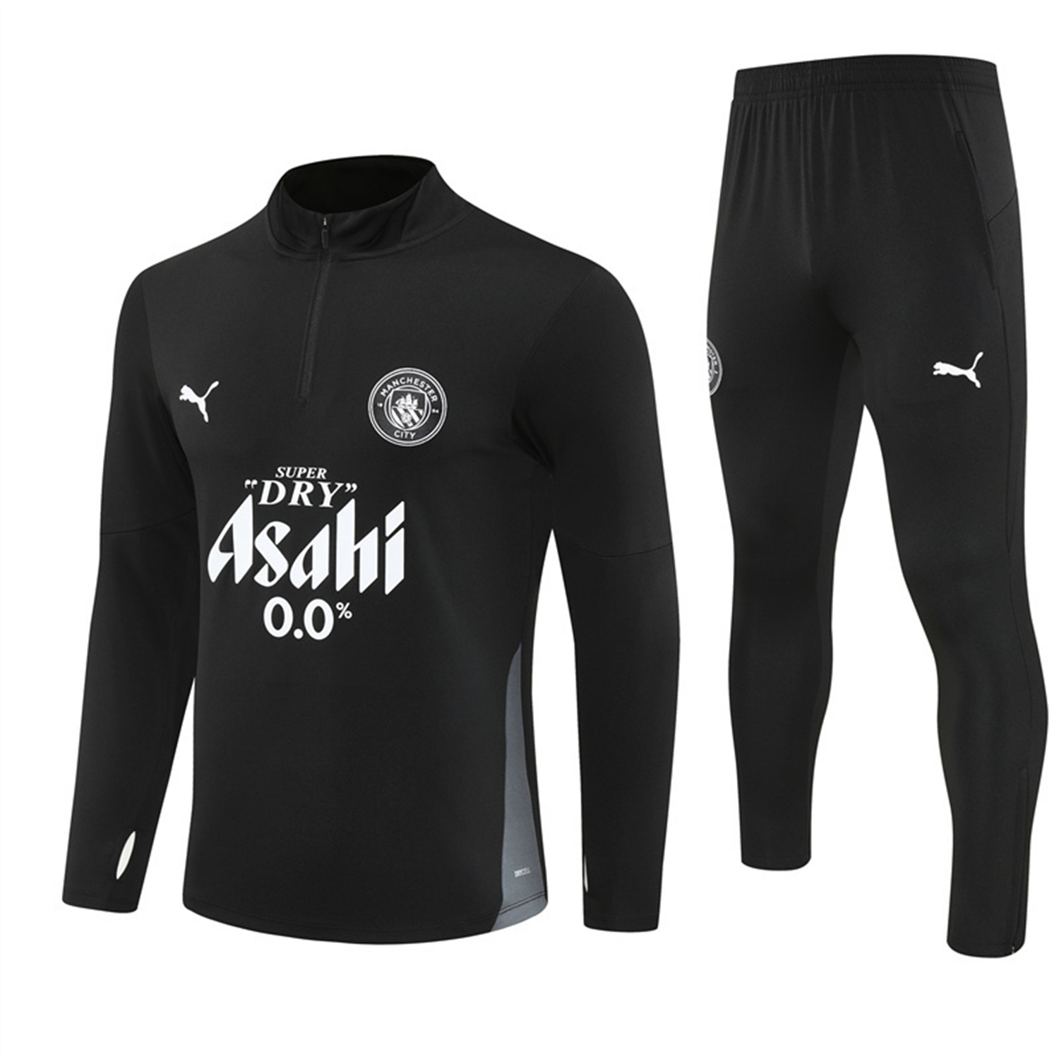 AlphaJersey-Manchester City 25-26 Long Sleeve Training Set - Black Top & Black Pants
