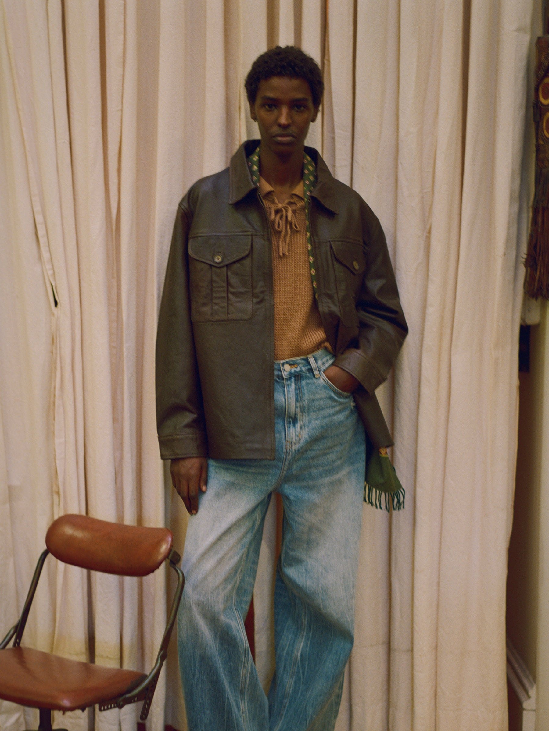 Sepia Leather Overshirt | Modern Menswear by yycbvcnbmmnbm