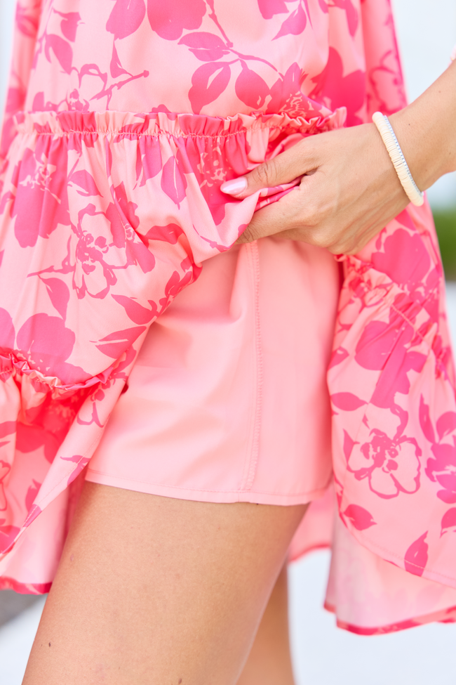 Change My Tune Pink Floral Square Neck Solid Romper Dress Cassidy Montalvo X Pink Lily | Elegant Women's Fashion by coolavocek
