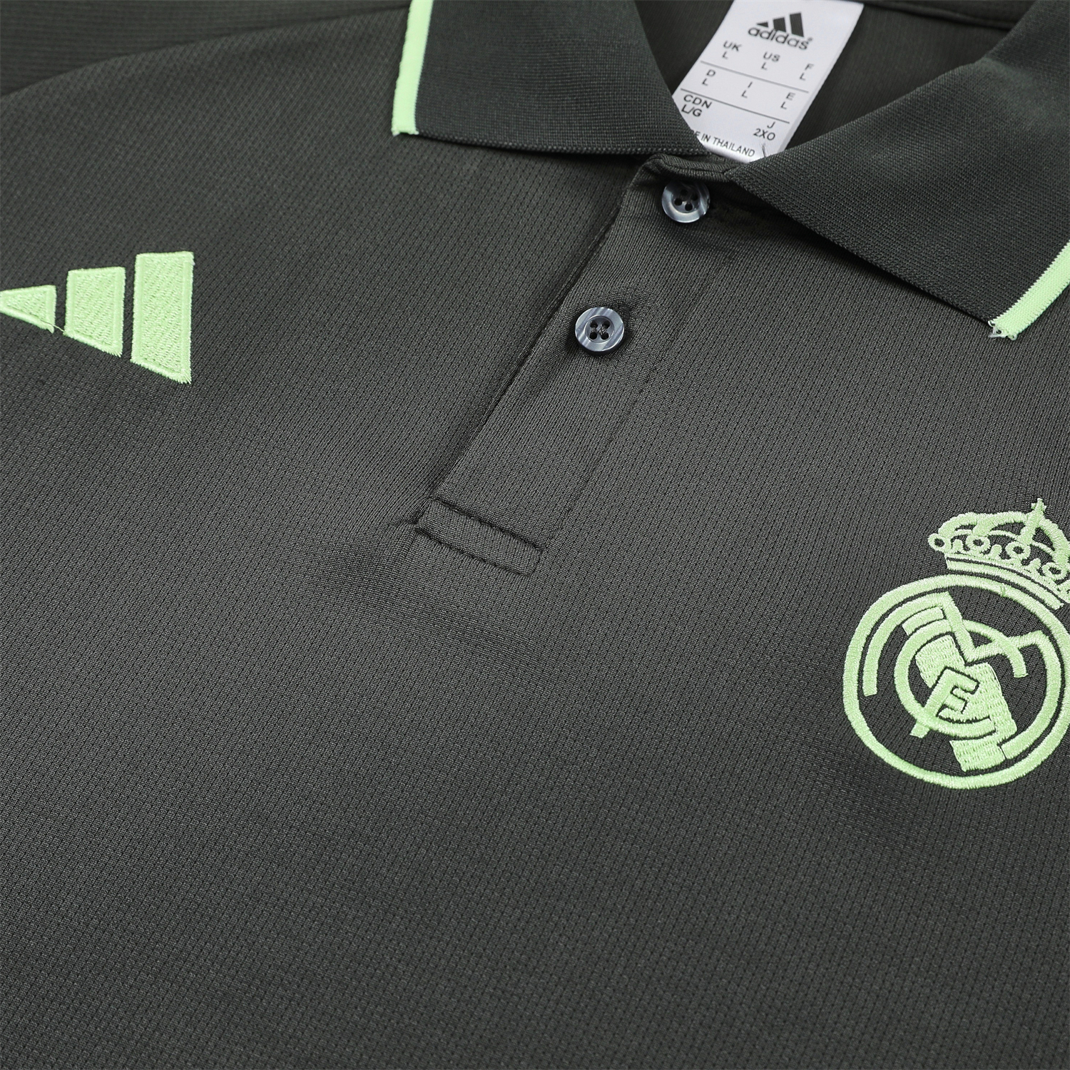 AlphaJersey-Real Madrid 25-26 POLO Short-Sleeve Training Set - Dark Grey Top and Pants