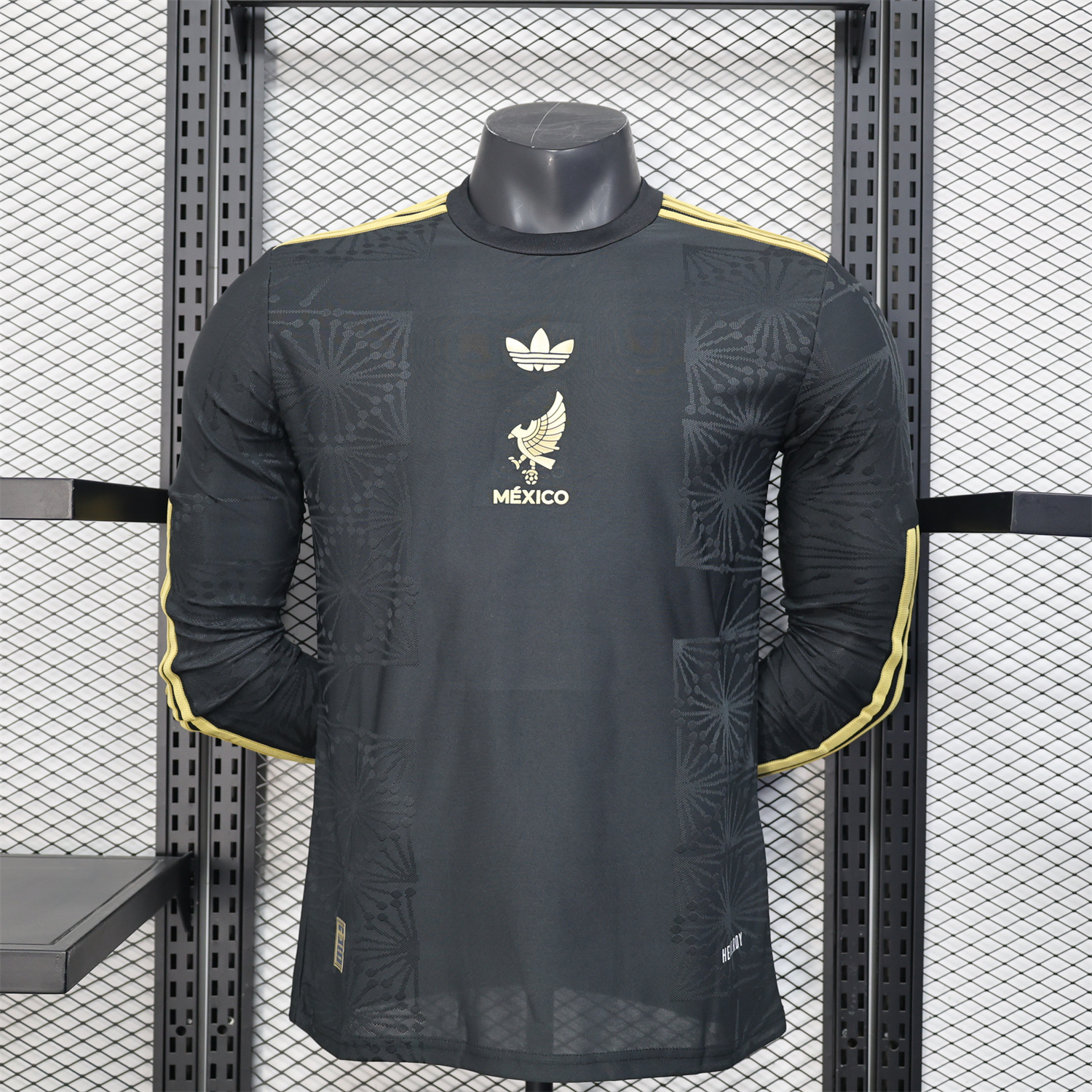 AlphaJersey-Mexico 2025 Gold Cup Black Long Sleeves Jersey - Player Version