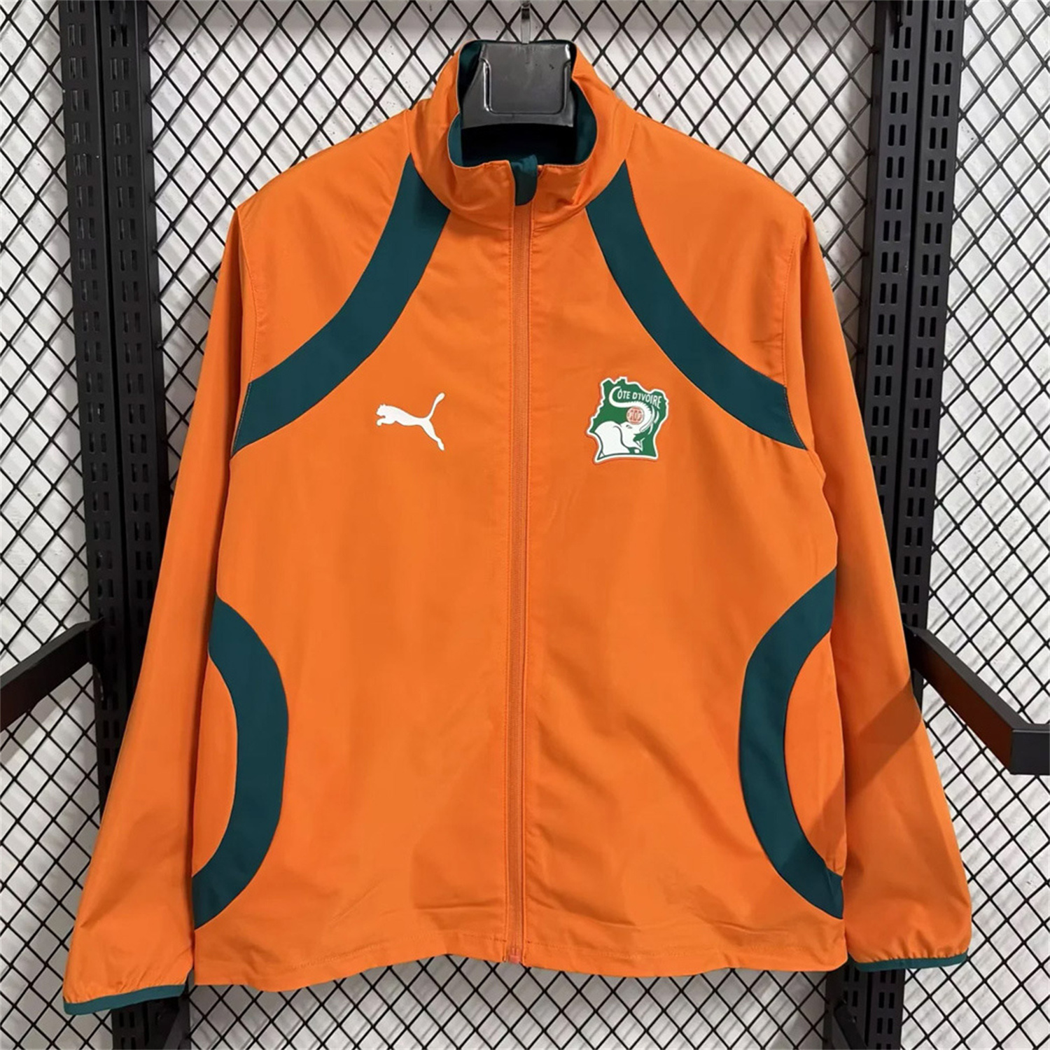 AlphaJersey-Ivory Coast 2026 Pre-Match Double Sided Reversible Windbreaker - Orange
