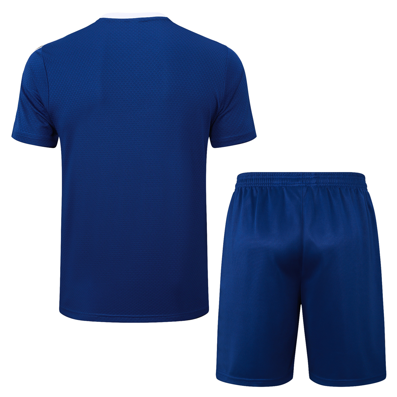 AlphaJersey-Arsenal 25-26 Throwback Trefoil Short-Sleeve Training Set - Royal Blue Top and Shorts