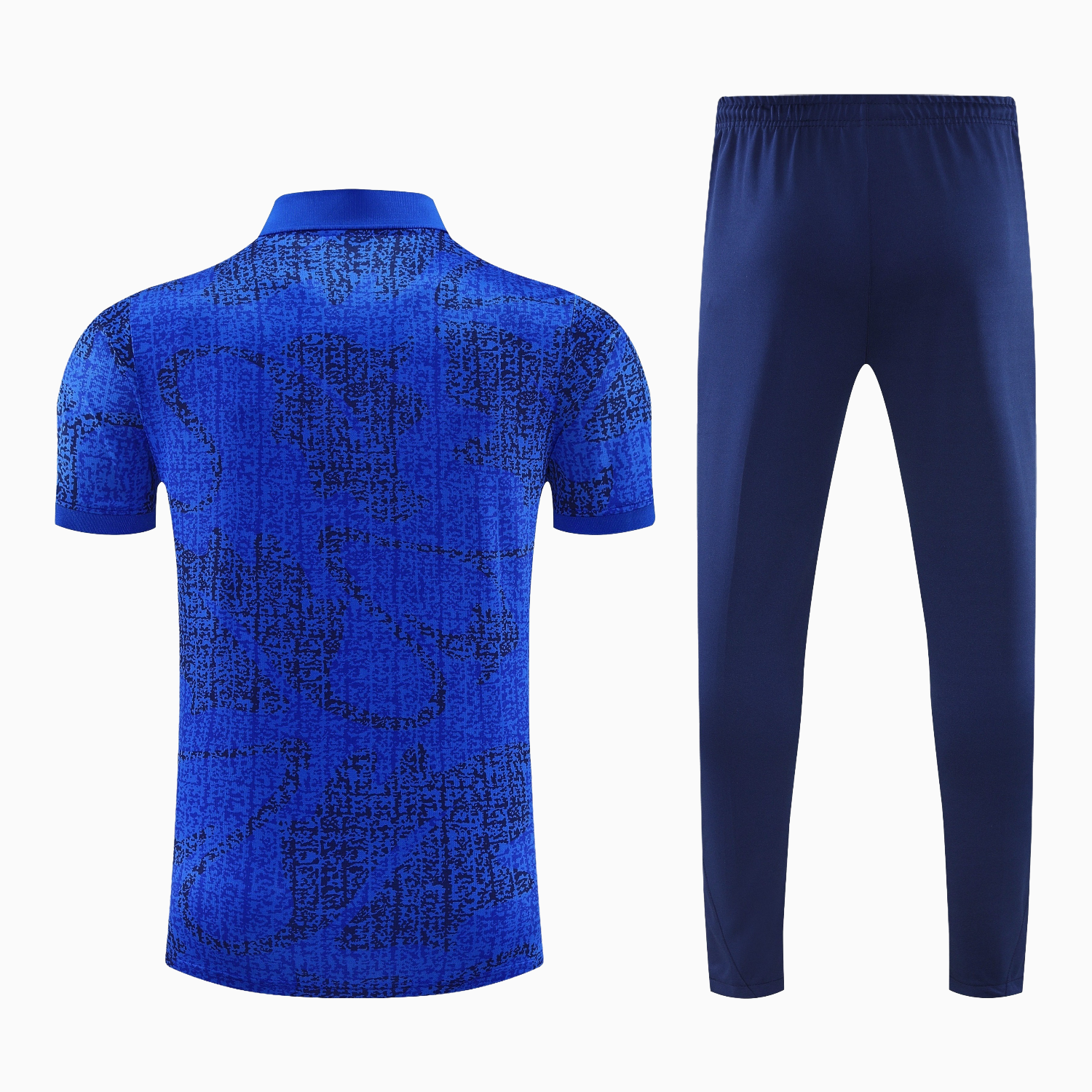 AlphaJersey-France 25-26 POLO Short-Sleeve Training Set - Ocean Blue Top and Dark Blue Pants