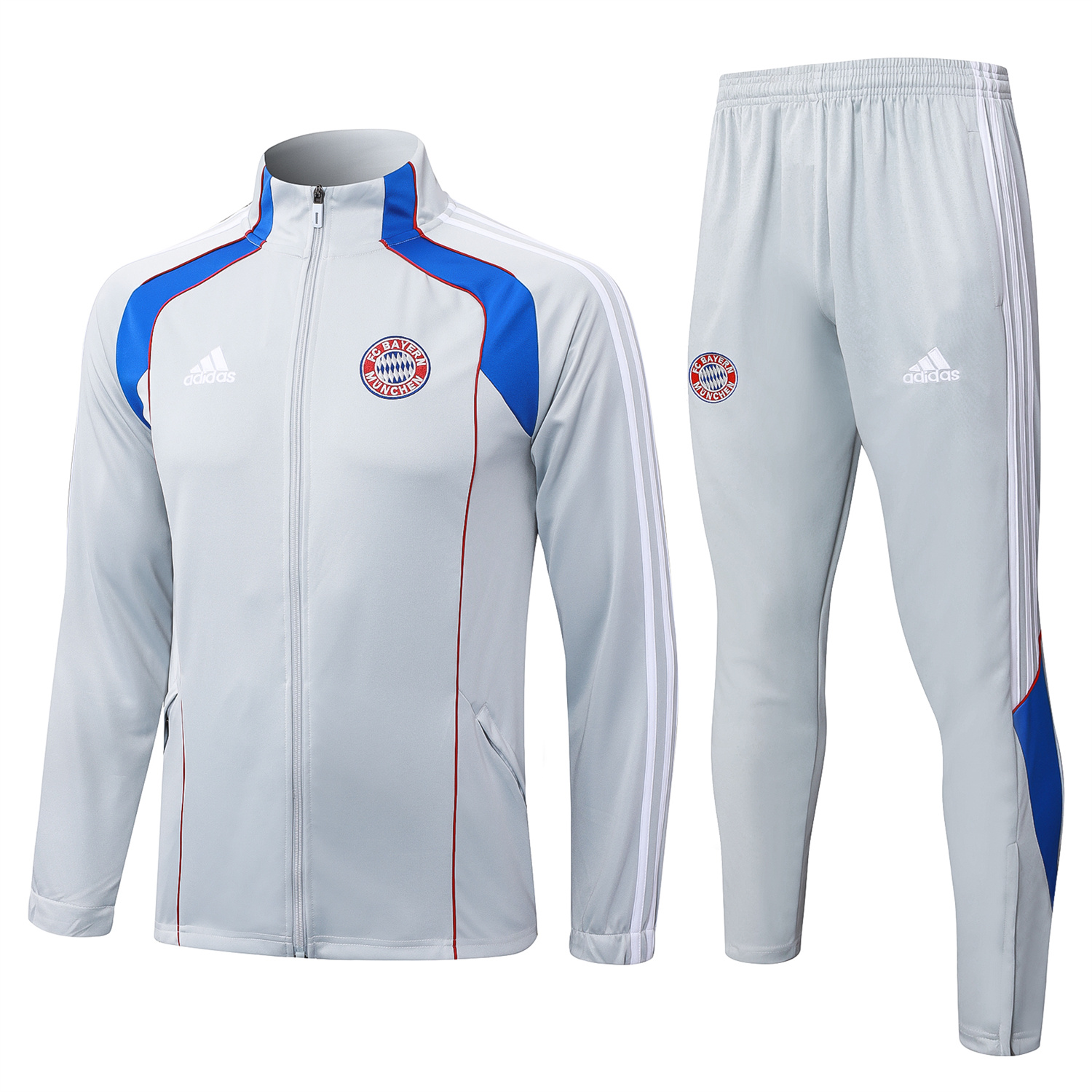 AlphaJersey-Bayern Munich 25-26 Jacket Training Tracksuit - Grey Throwback Jackets & Pants