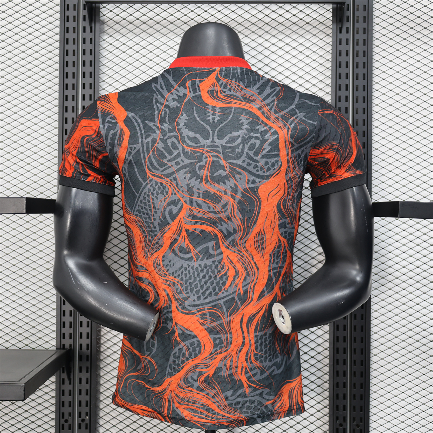 AlphaJersey-Real Madrid 25-26 Grey Chinese Loong and Red Fire Black Jersey - Player Version