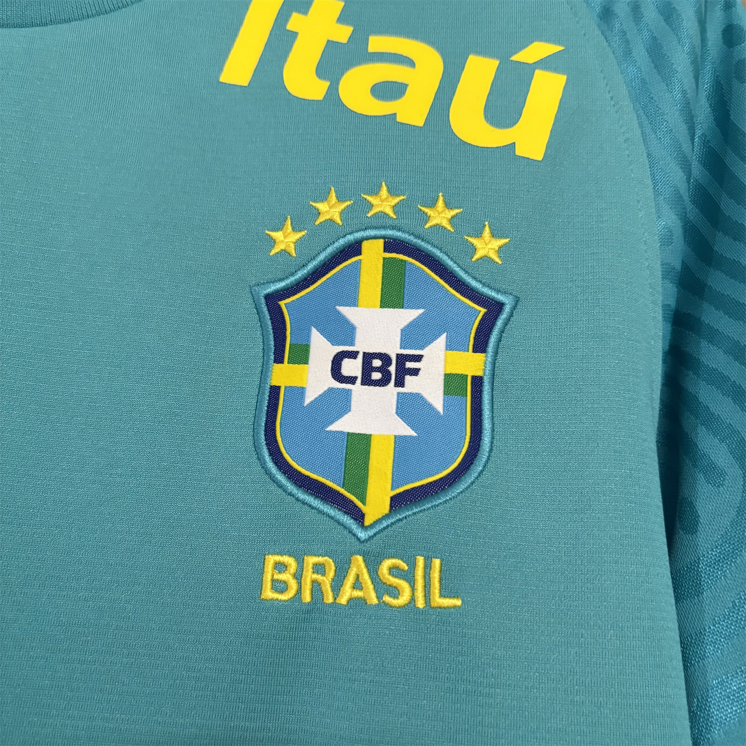 AlphaJersey-Retro Brazil 2022 Pre-Match Cyan Special Jersey