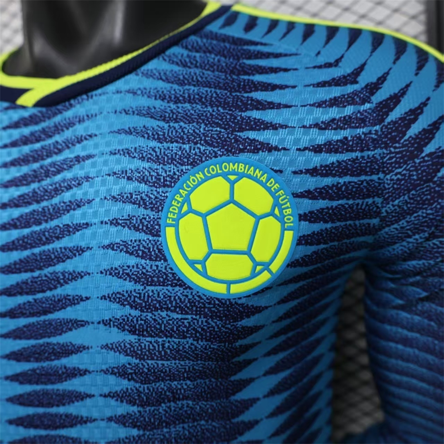 AlphaJersey-Colombia 2026 Away Blue Long Sleeves Jersey - Player Version