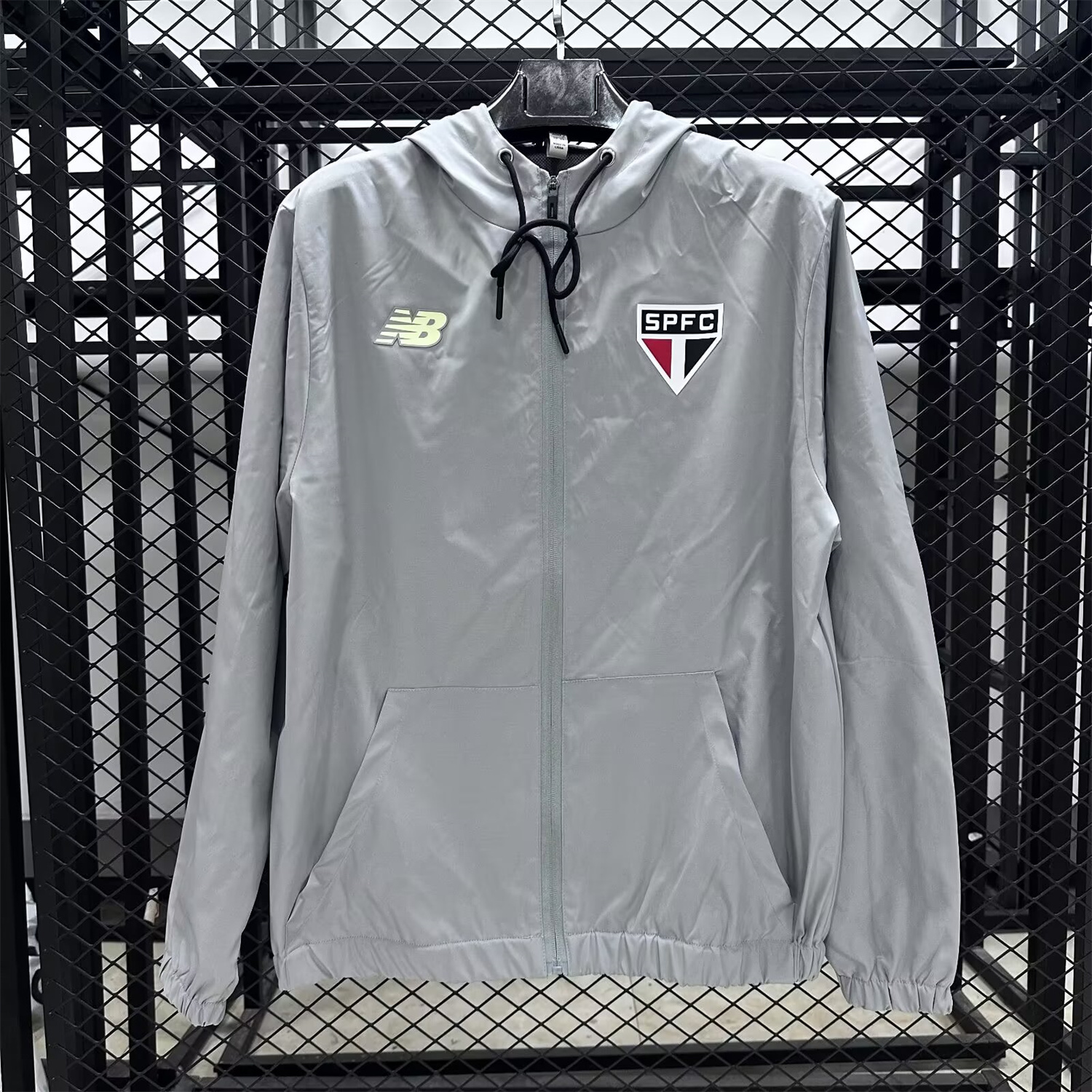 AlphaJersey-Sao Paulo 25-26 Throwback Windbreaker Jacket - Grey