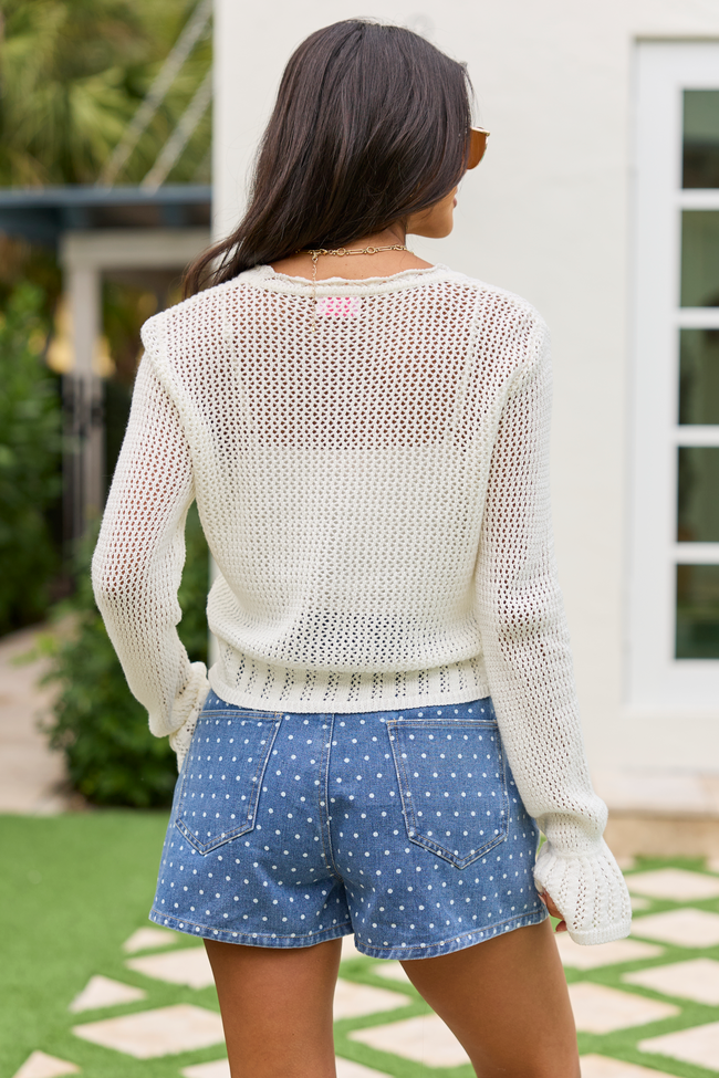 Lou Ivory Bell Sleeve Cardigan SALE | Elegant Women's Fashion by coolavocek