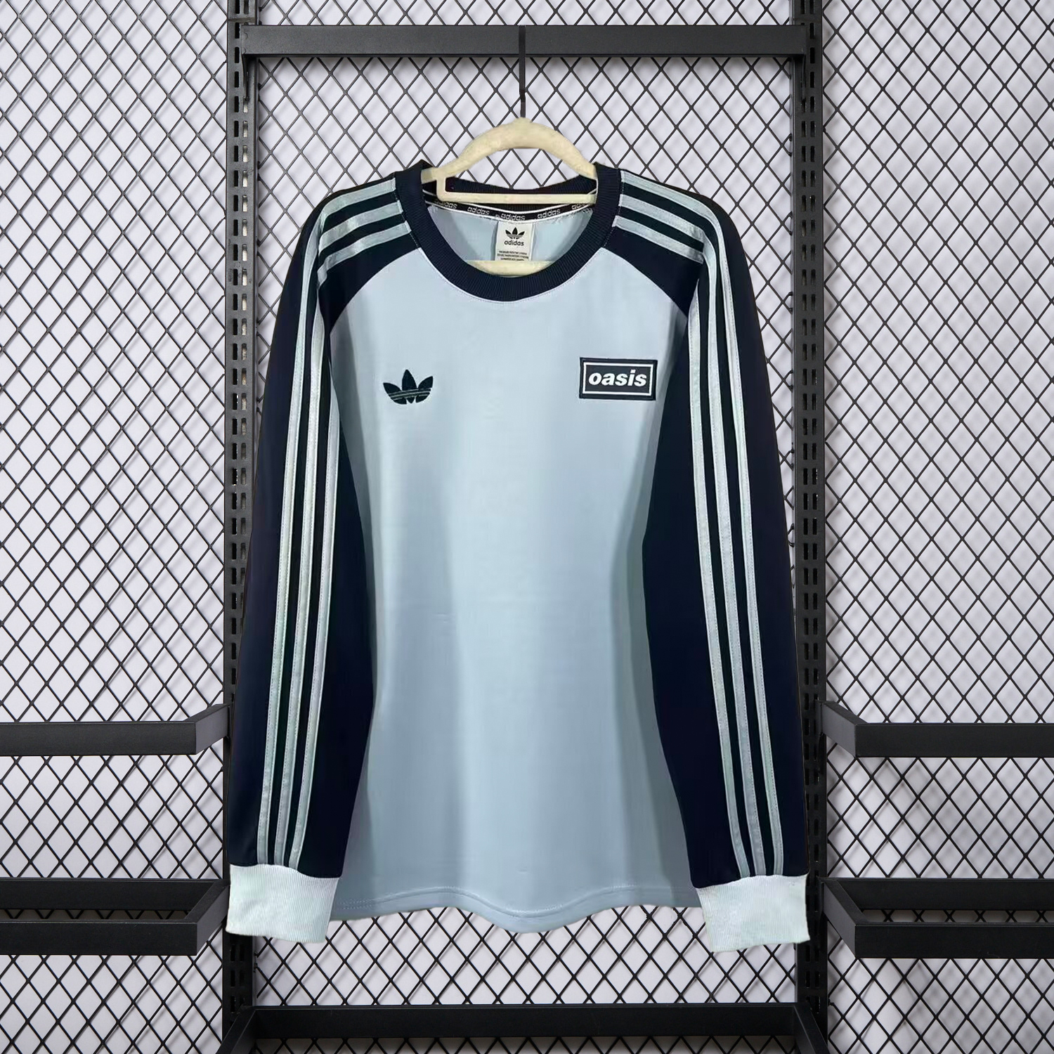 AlphaJersey-Adidas 25-26 Oasis Originals Tour Light Blue Long Sleeves Jersey - Fans Version