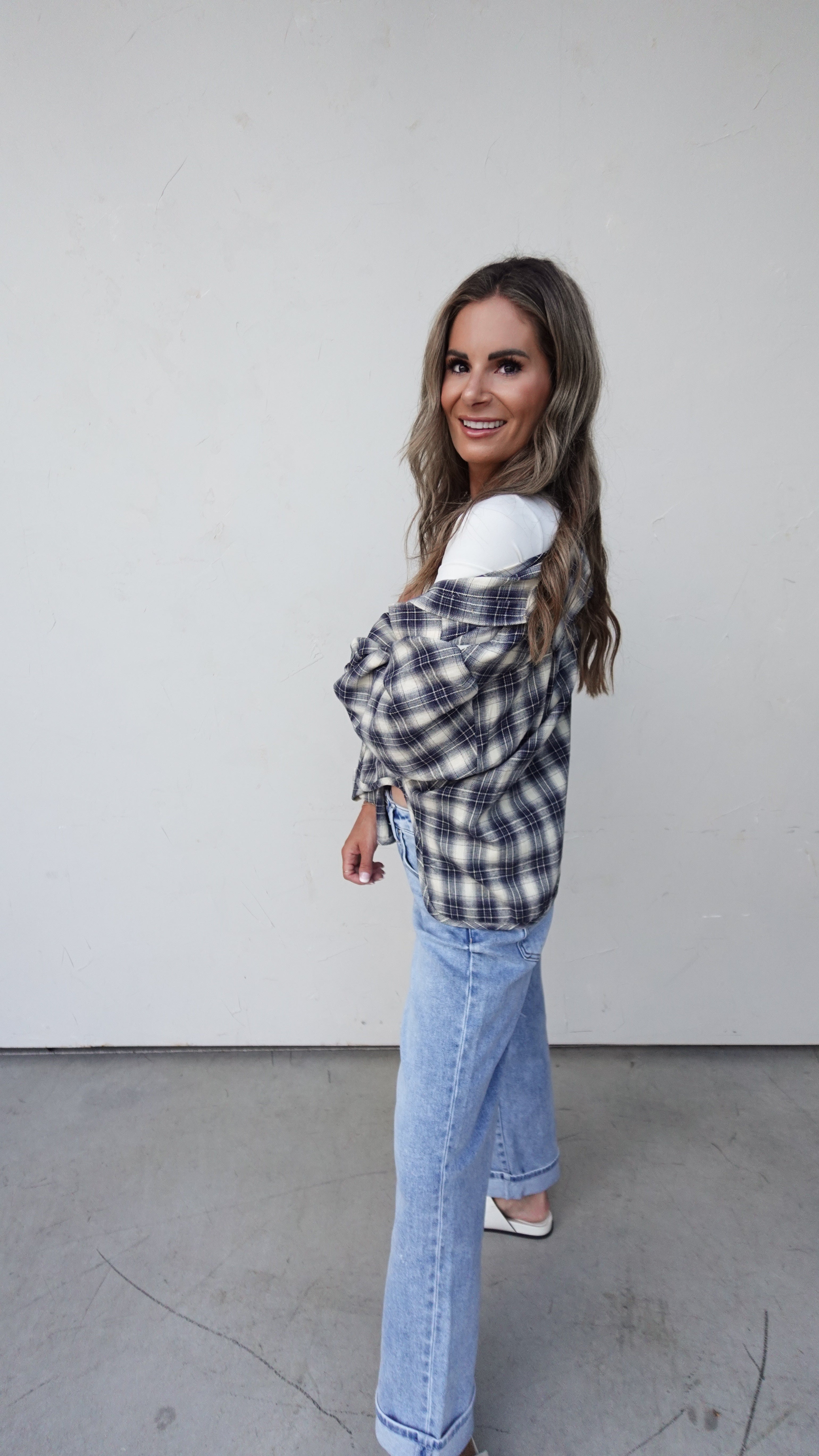 Navy Plaid Flannel | Elegant Women's Fashion by coolavocek