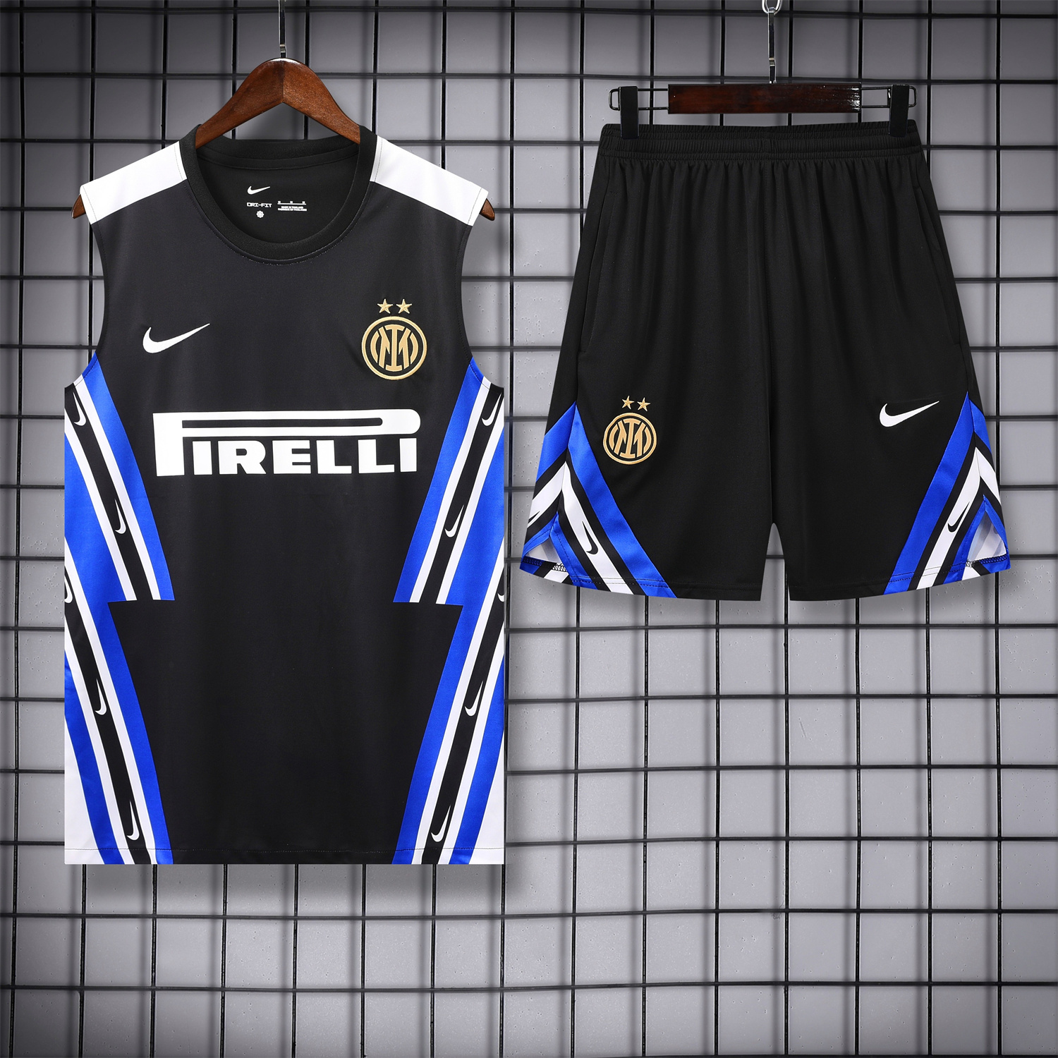 AlphaJersey-Inter Milan 25-26 Vest Training Set - Black Vest & Black Shorts