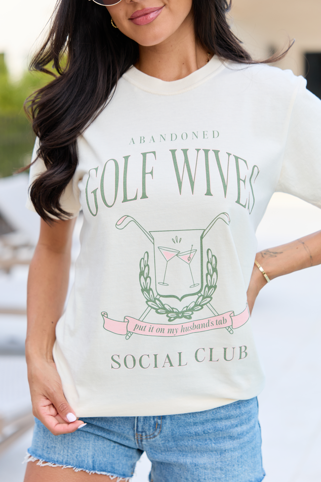 Golf Wives Social Club Ivory Graphic Tee | Elegant Women's Fashion by coolavocek