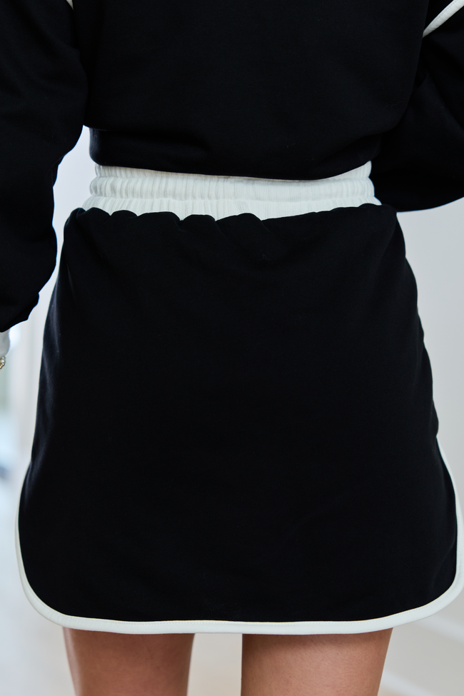 Mia Black Contrast Trim Skort SALE | Elegant Women's Fashion by coolavocek