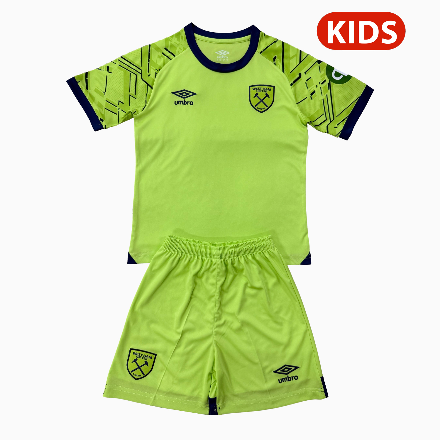 AlphaJersey-West Ham United 25-26 Green Goalkeeper Kids Kit