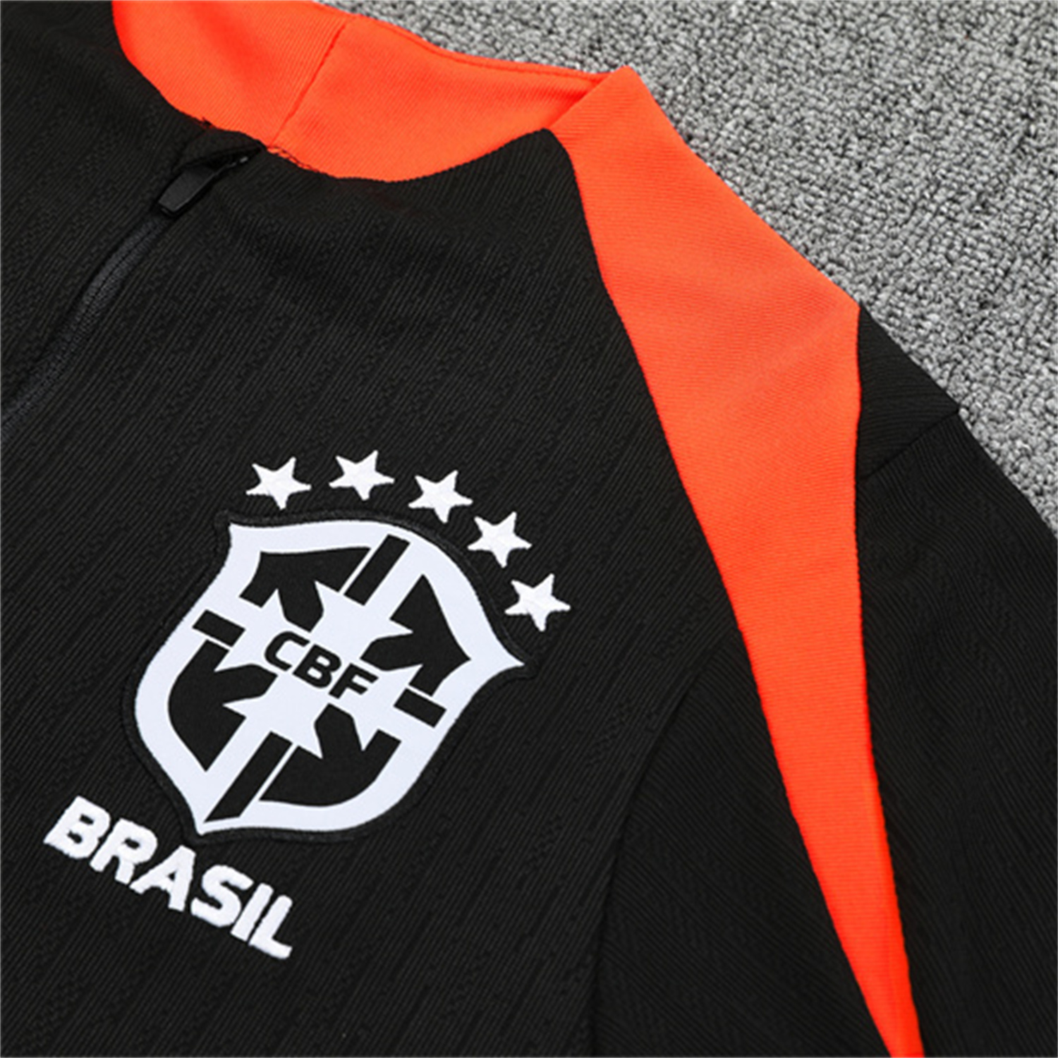 AlphaJersey-Brazil 25-26 Kids Long Sleeve Training Set - Player Version - Black Top and Pants