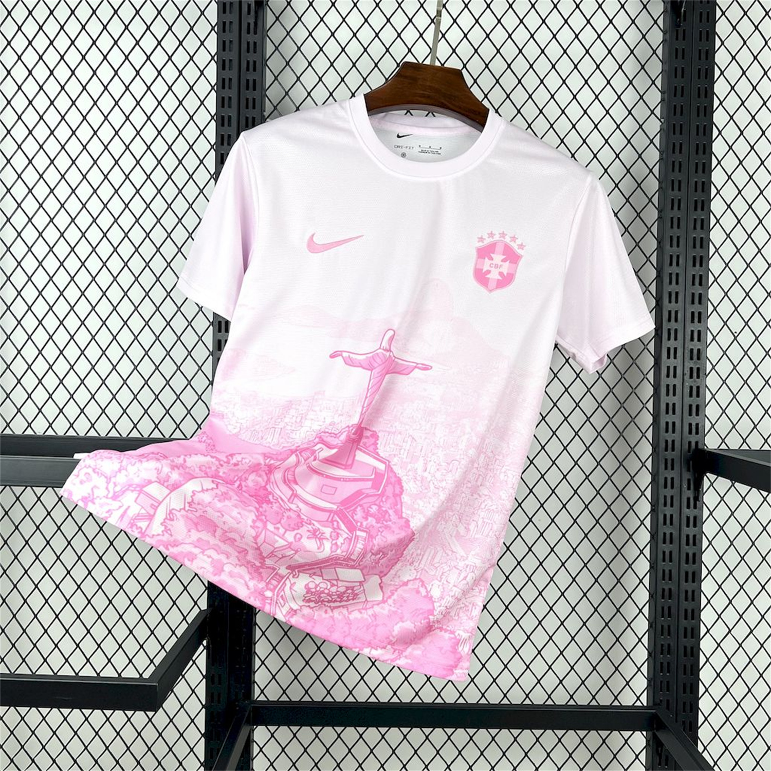 AlphaJersey-Brazil 25-26 Pink White Jesus Statue Special Jersey - Fans Version
