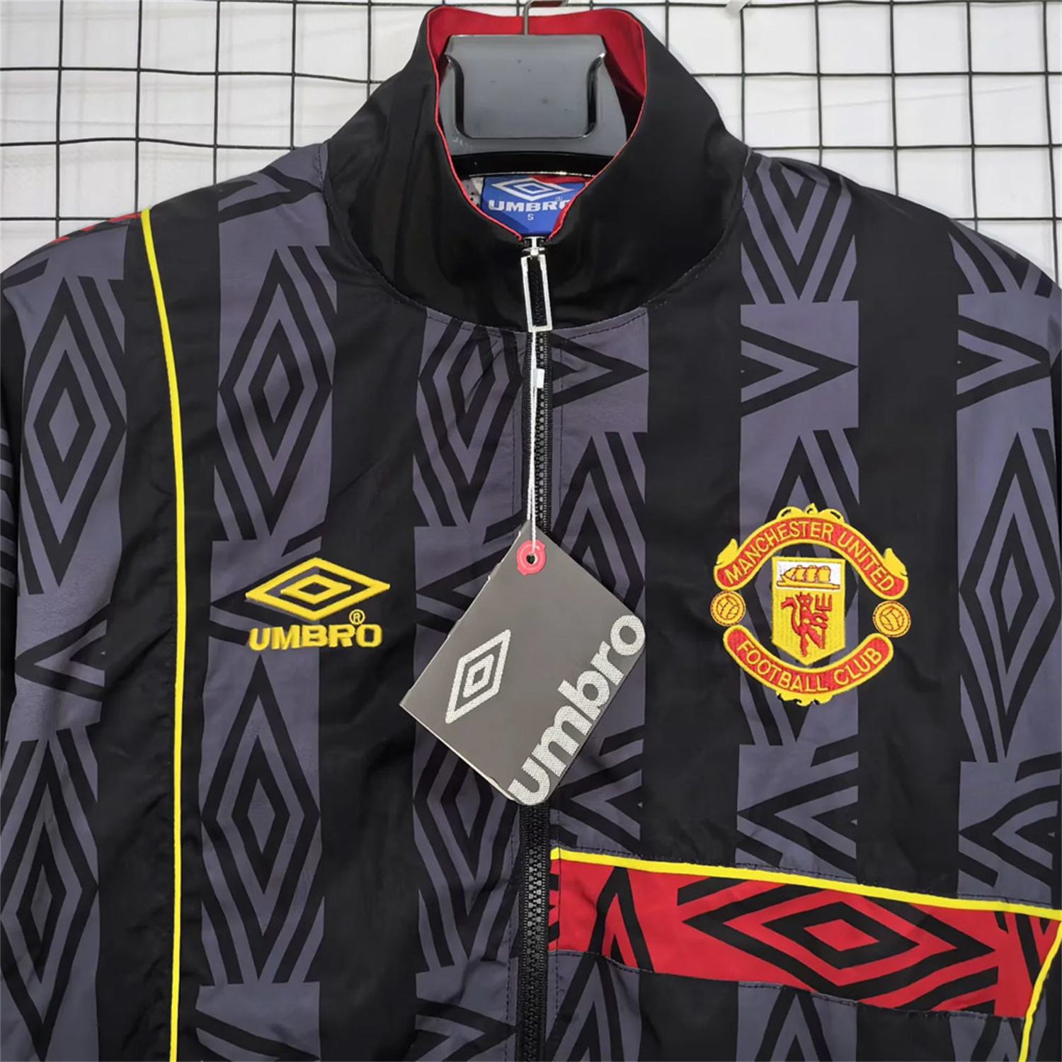 AlphaJersey-Retro Manchester United 1993-95 Black Windbreaker Jacket
