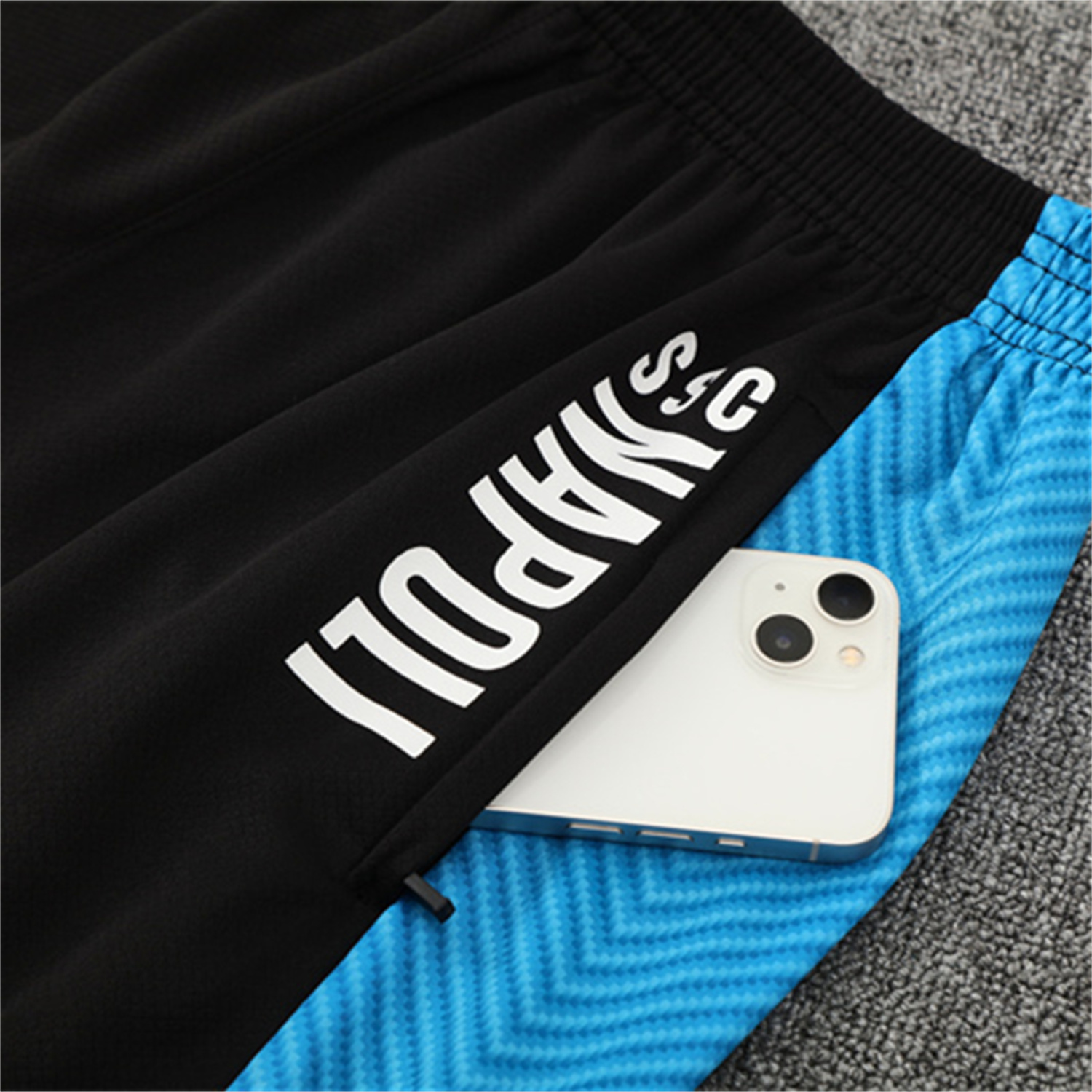 AlphaJersey-Napoli 25-26 Short-Sleeve Training Set - Blue Mecha Top & Black Shorts
